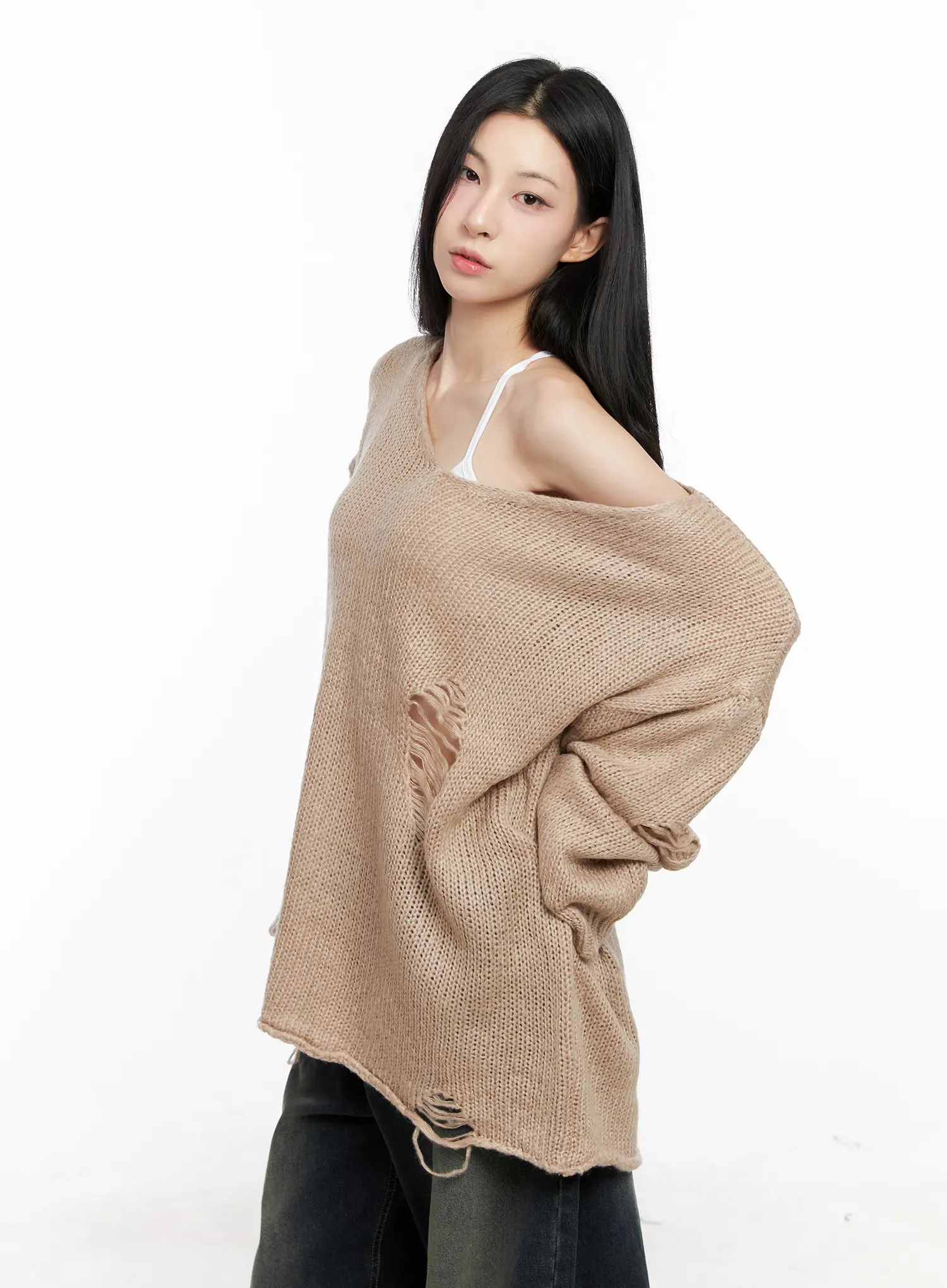 Distressed Loose Knit Sweater CG522 - Image 7
