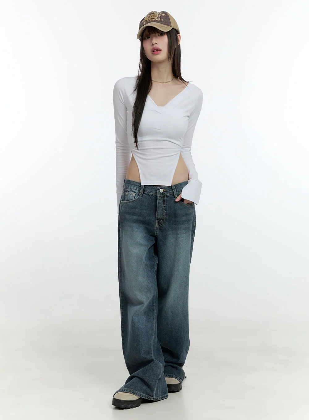 Donna Washed Wide-Leg Jeans CF507 - Image 2