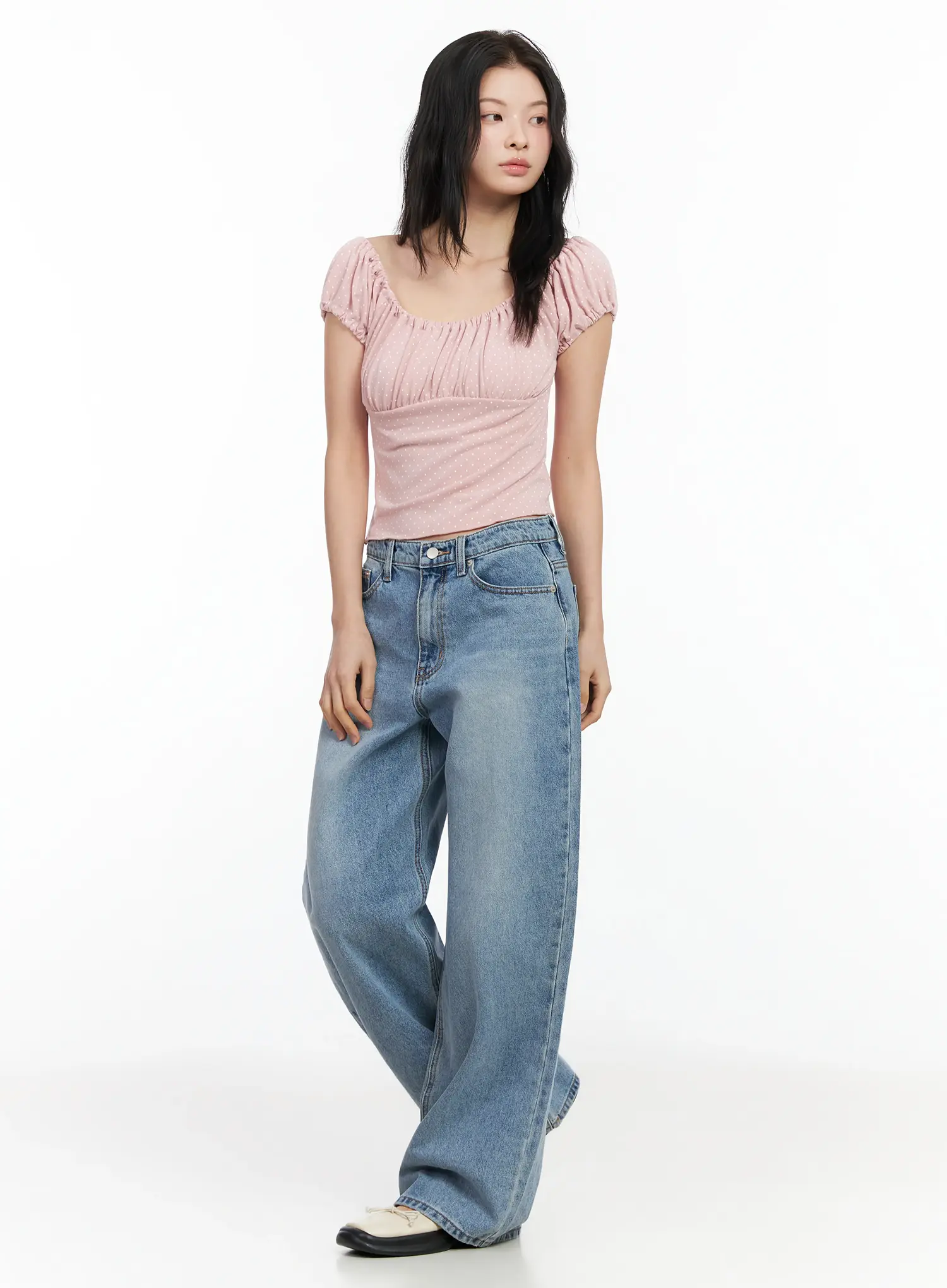 Dotted Puff Sleeve Top IM524 - Image 8