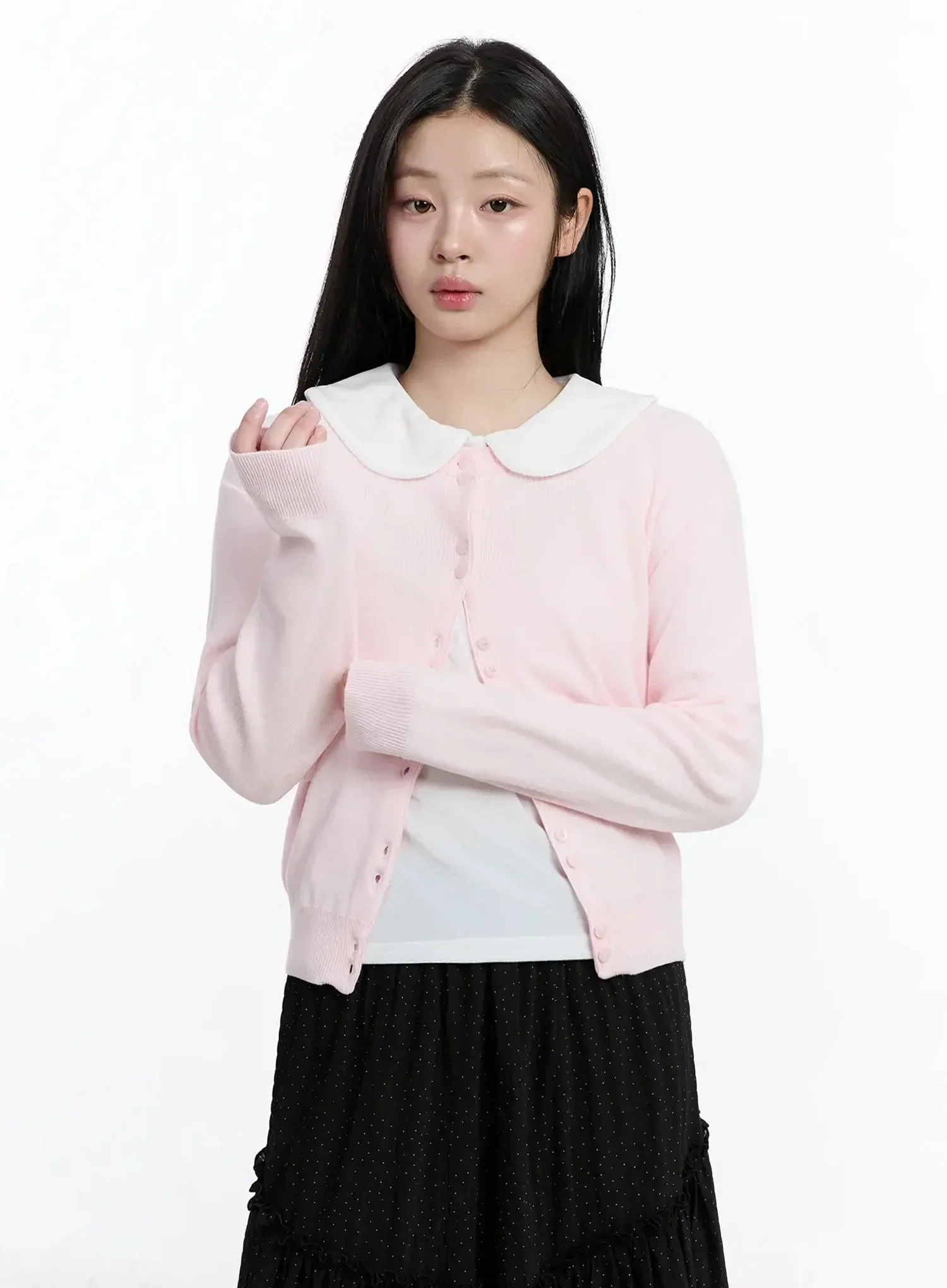Double Button Knit Cardigan IM513 - Image 3