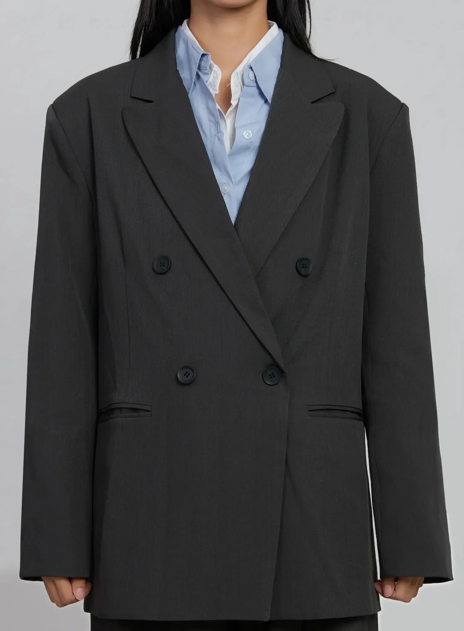 Double-Button Oversized Blazer ID516 - Image 4