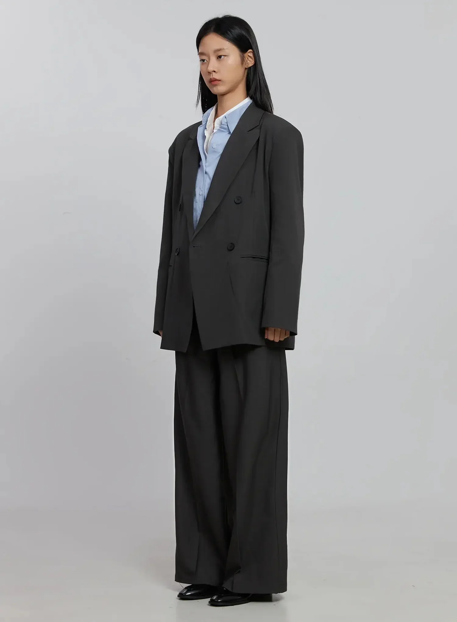 Double-Button Oversized Blazer ID516 - Image 9