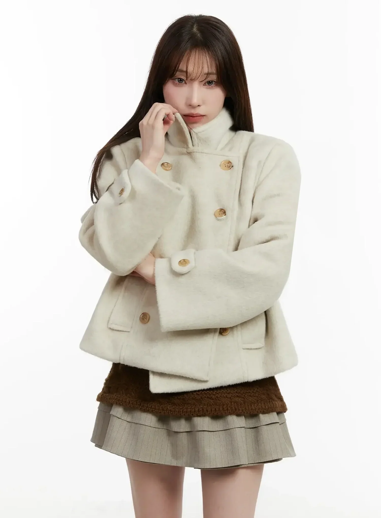 Double Buttoned Peacoat IJ521 - Image 4