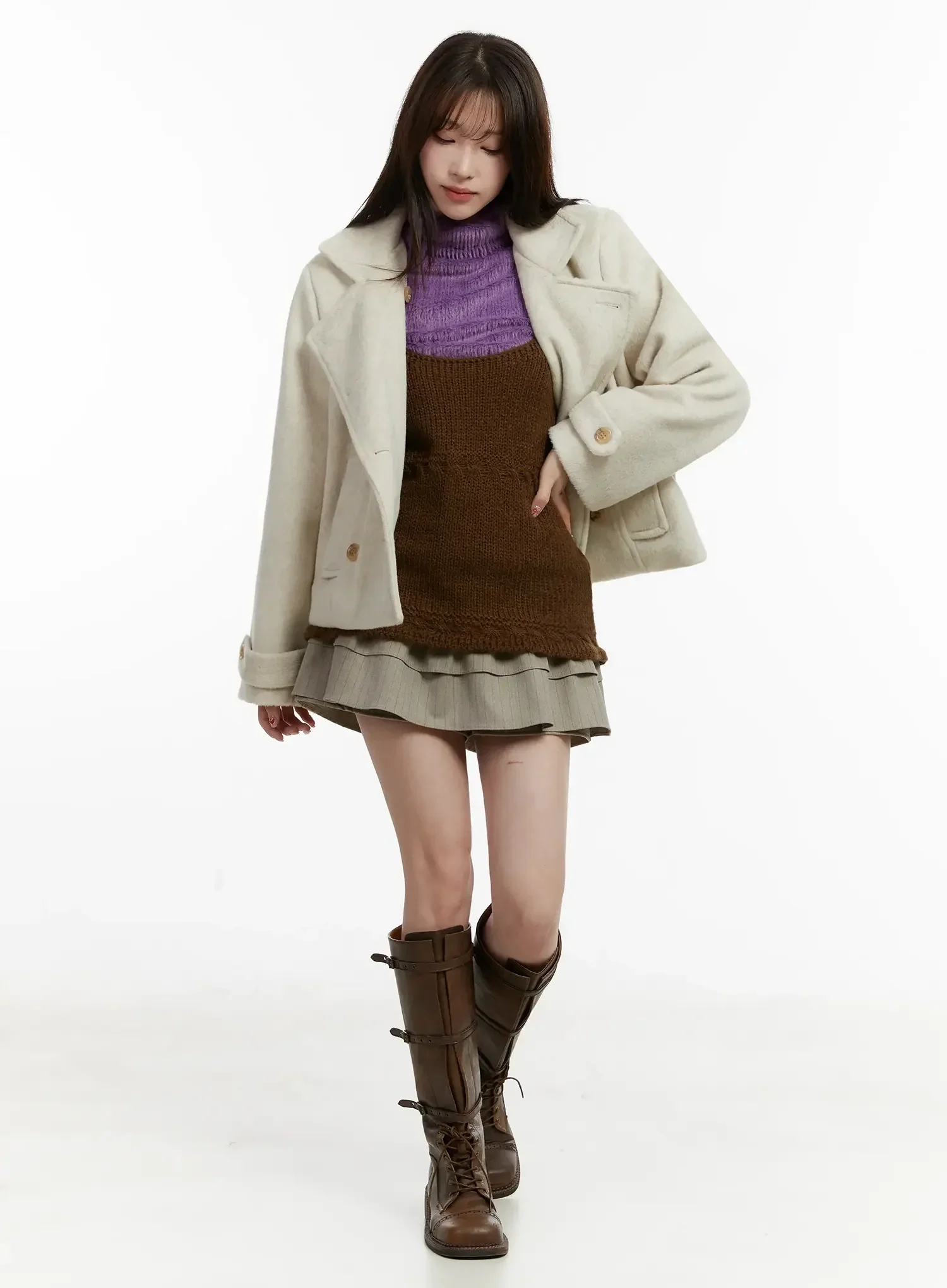 Double Buttoned Peacoat IJ521 - Image 7