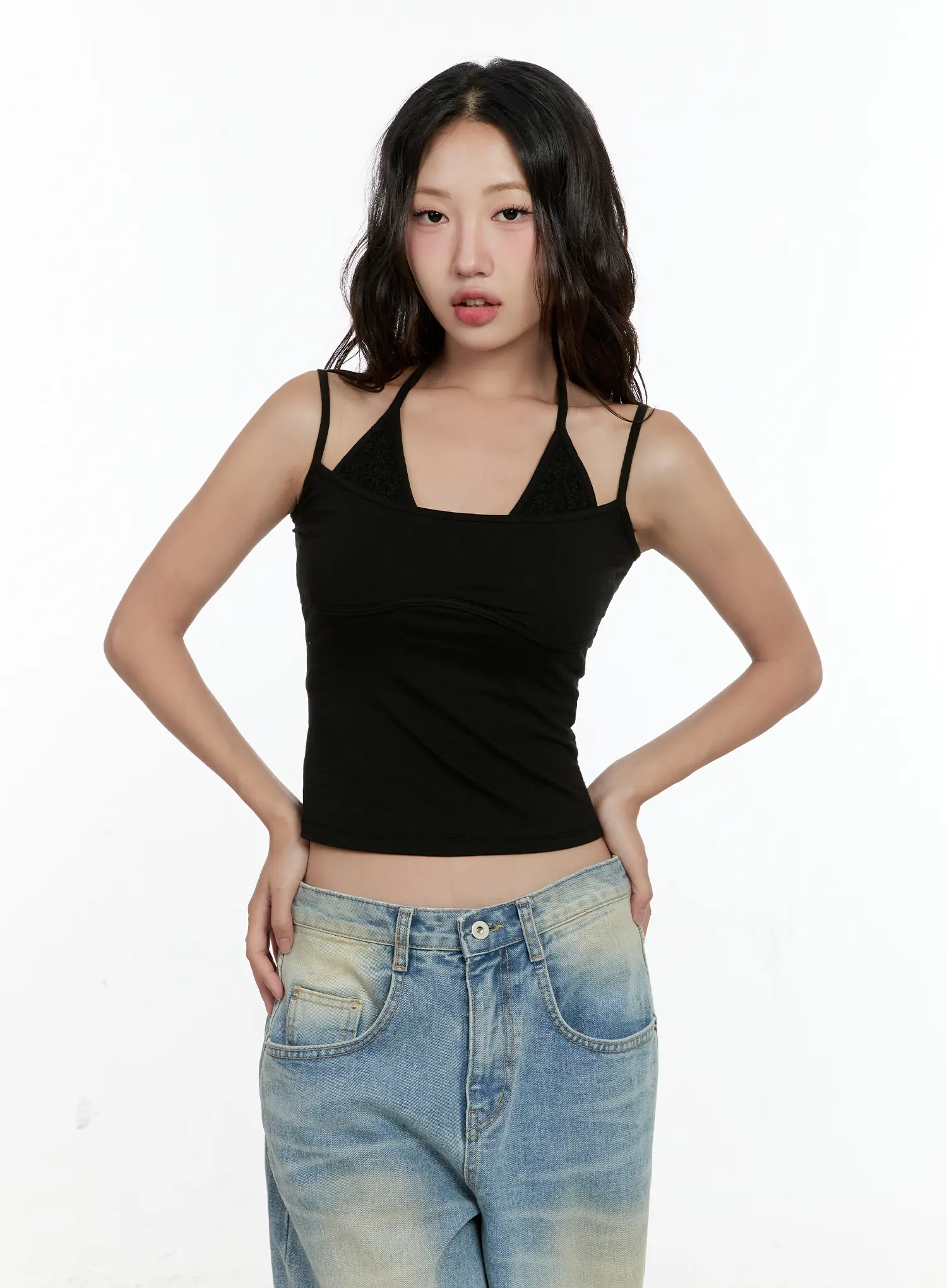 Double-Layered Lace Halter Top CL531 - Image 13