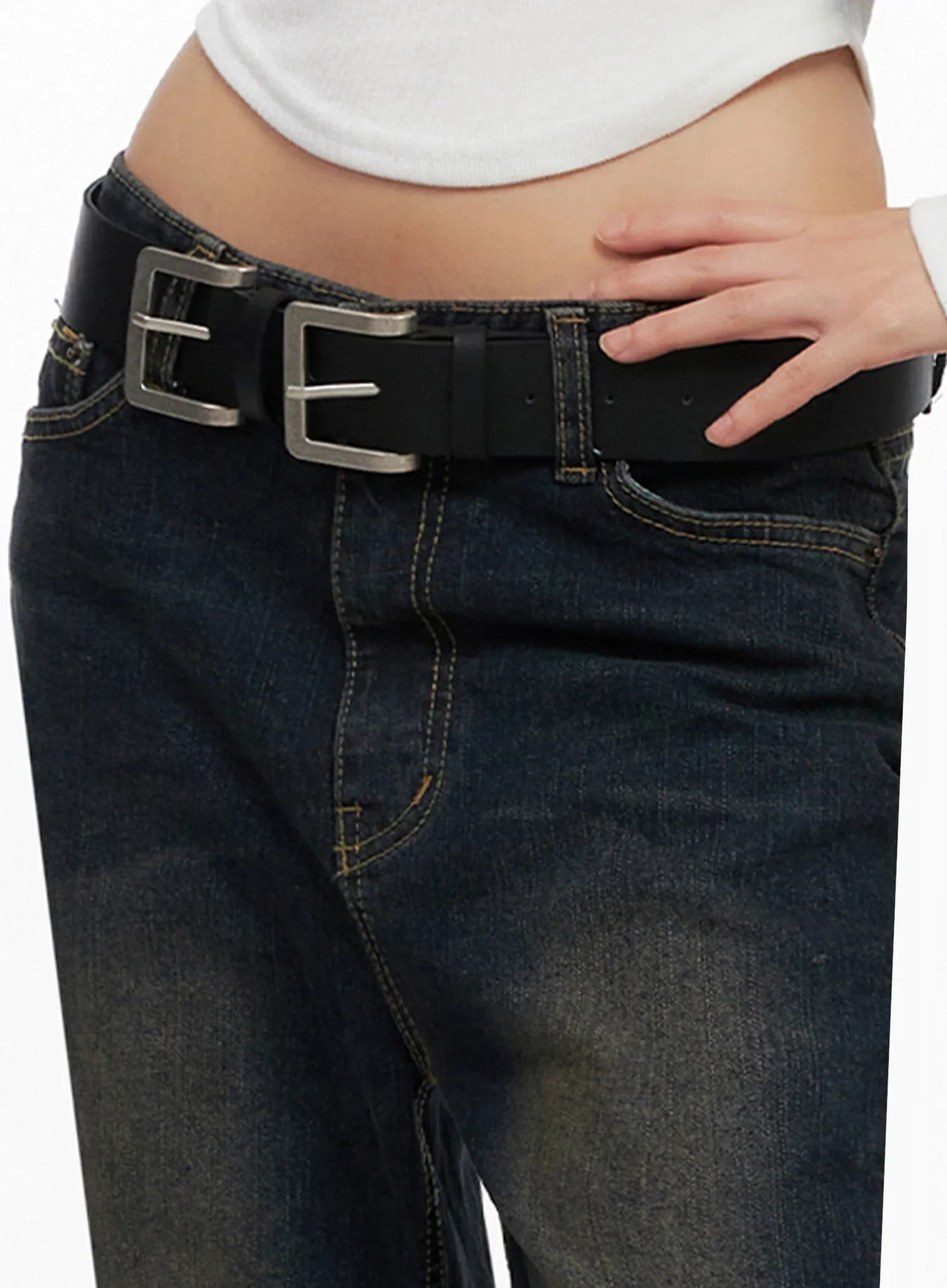 Double Square Buckle Belt IN503 - Image 4
