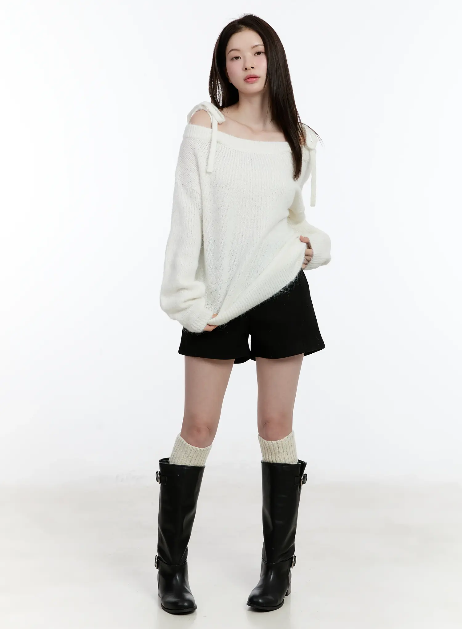 Double Strap Off-Shoulder Knit Top ID510 - Image 5