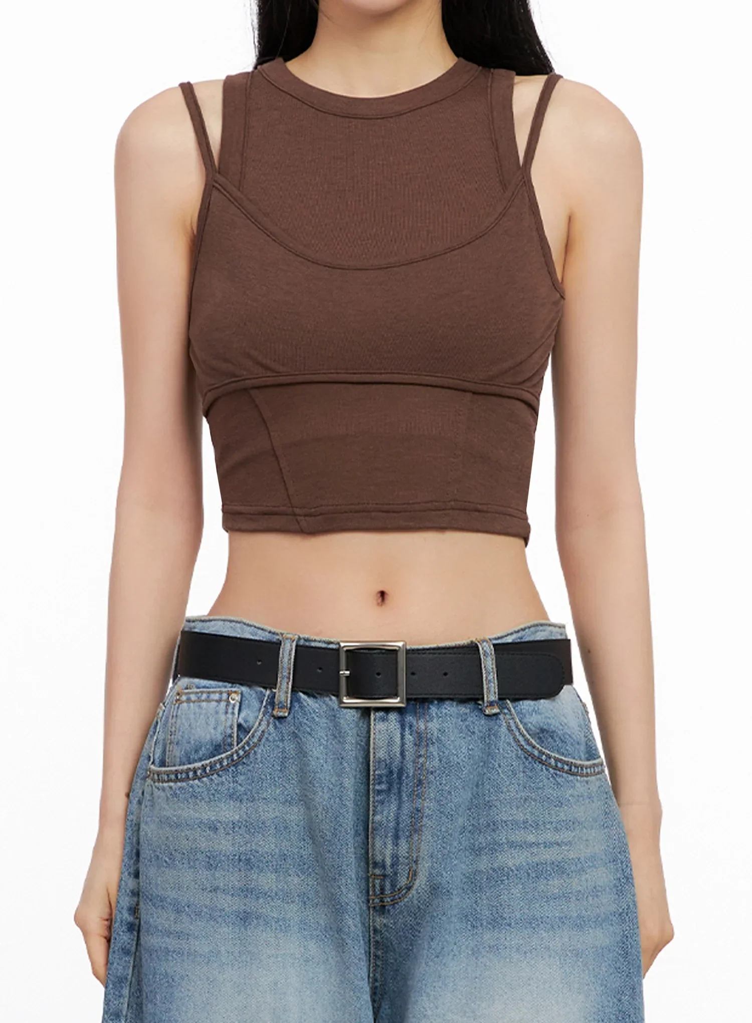 Double Strap Sleeveless Crop Top IG508 - Image 3