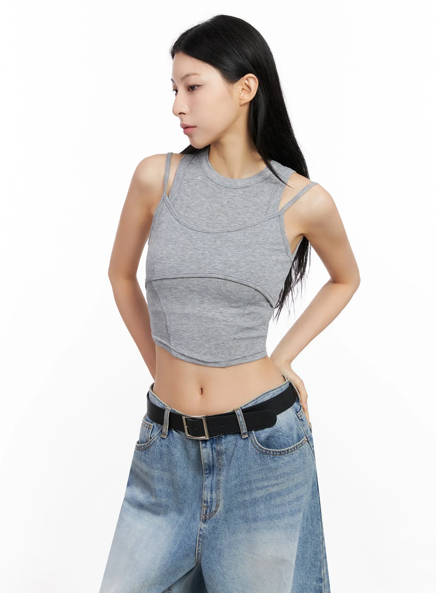 Double Strap Sleeveless Crop Top IG508 - Image 6