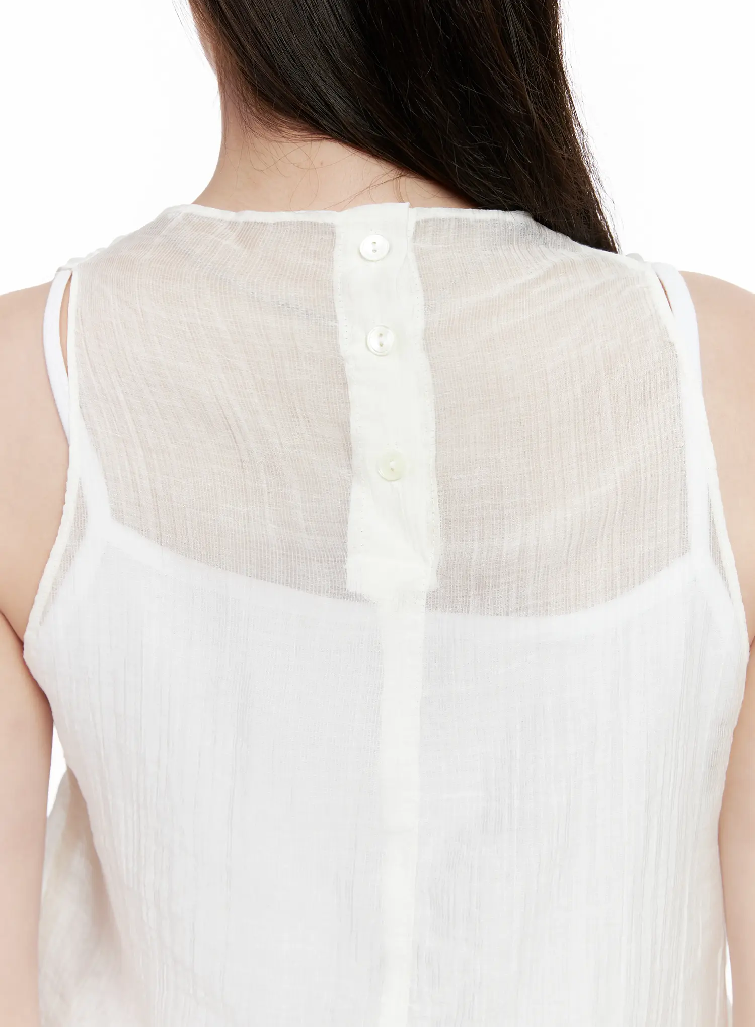 Draped Button Sleeveless Blouse CL523 - Image 7