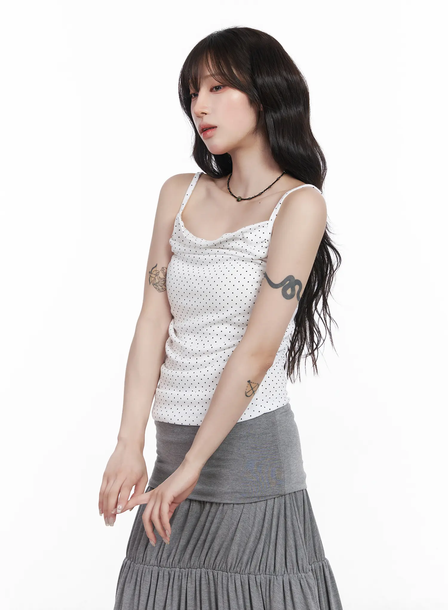 Draped Dot Sleeveless Top CF519 - Image 6