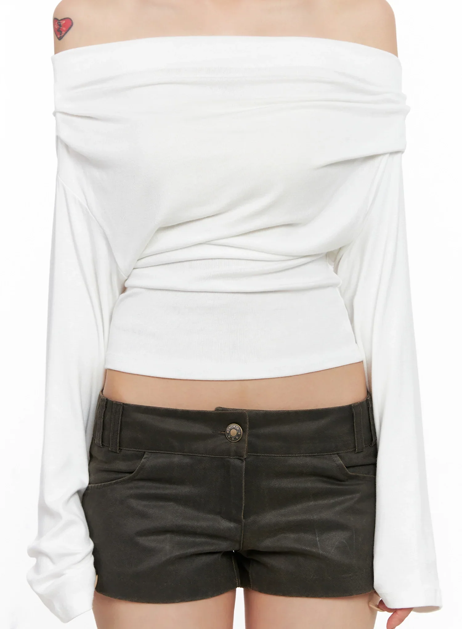 Draped Off Shoulder Top IS508 - Image 3