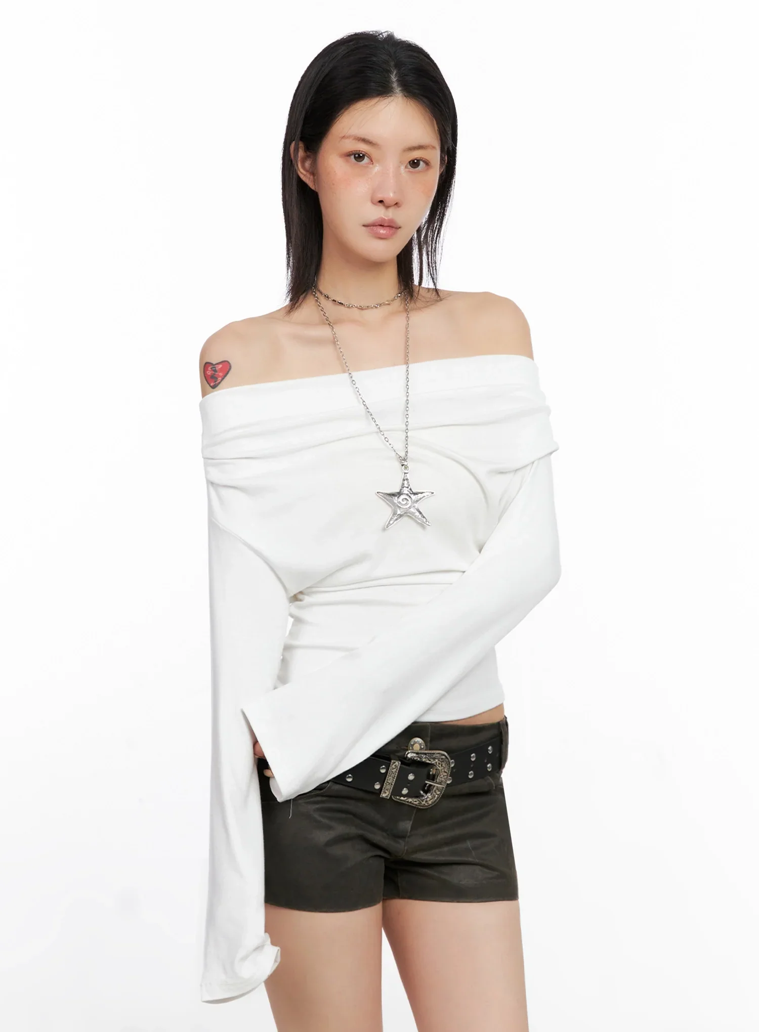 Draped Off Shoulder Top IS508 - Image 6