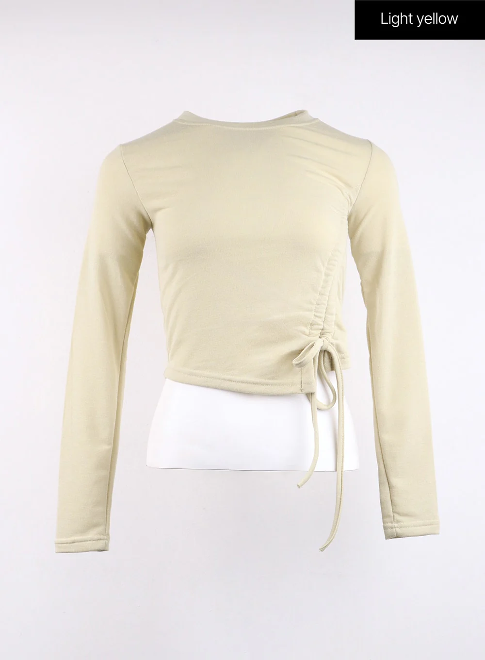 Drawstring Long Sleeve Round Neck Tee CJ419 - Image 10
