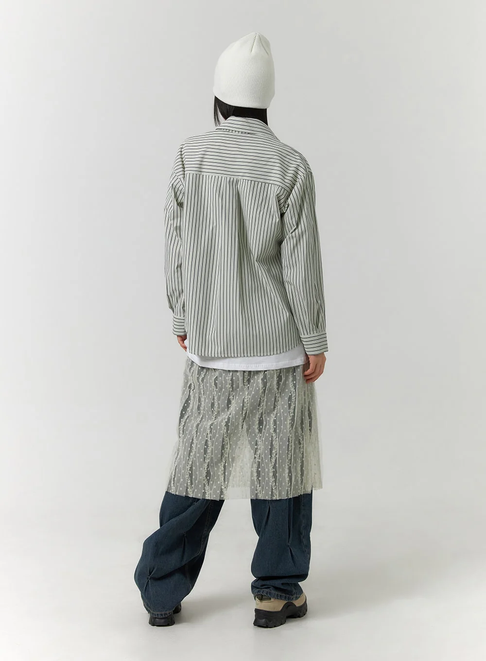 Drawstring Mesh Maxi Skirt CF406 - Image 6