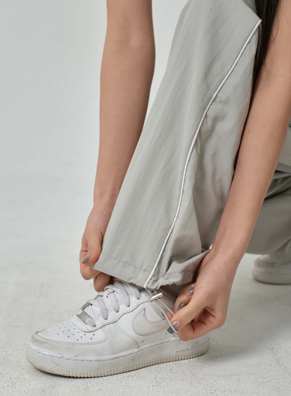 Drawstring Nylon Track Pants IF315 - Image 14
