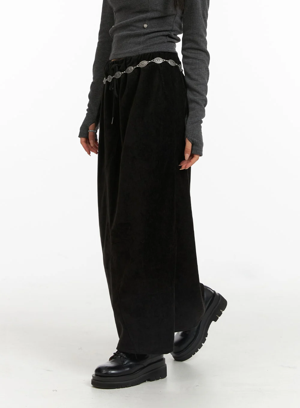 Drawstring Waist Maxi Skirt CJ417 - Image 5
