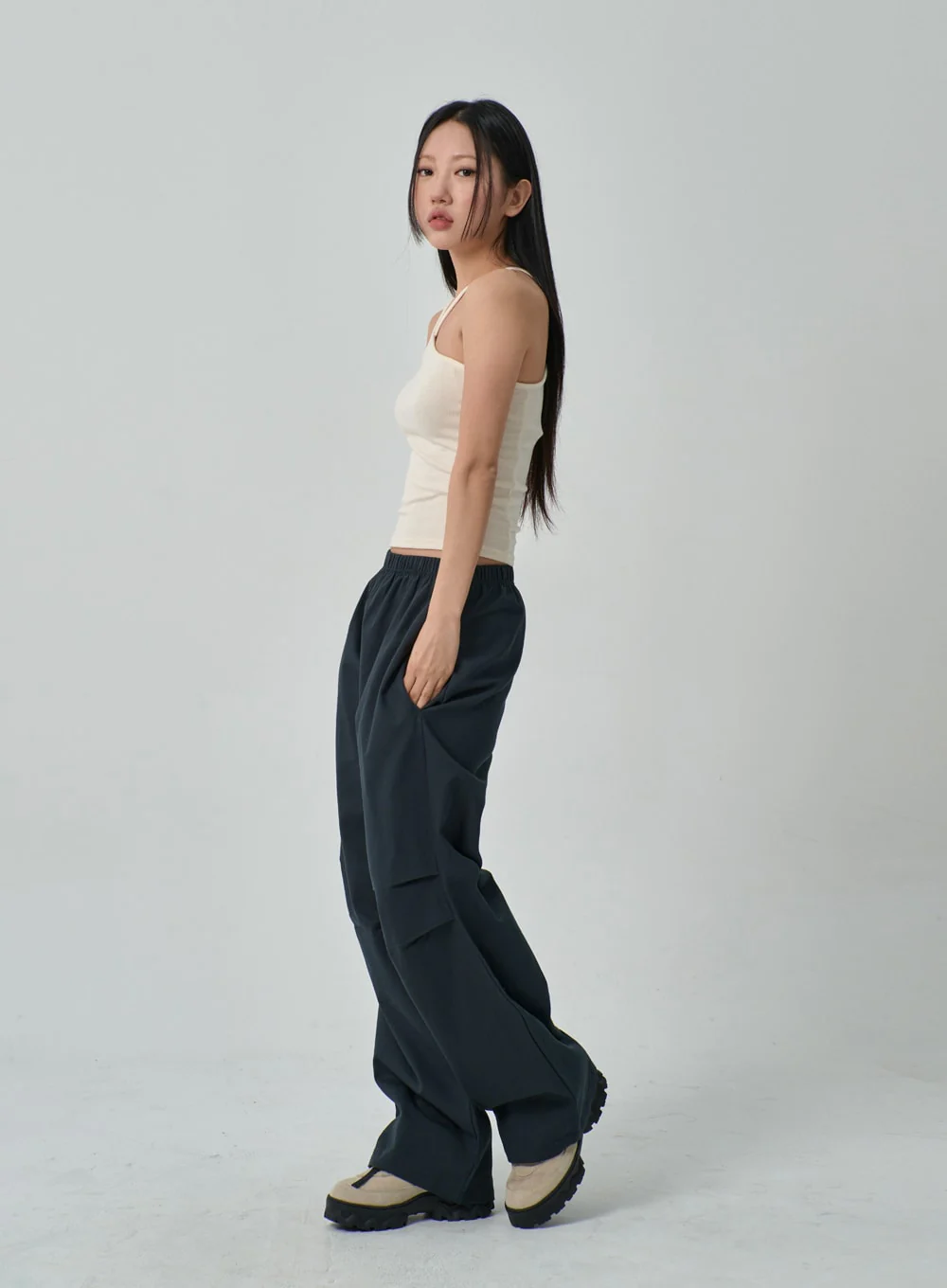 Drawstring Wide Track Pants IF314 - Image 8