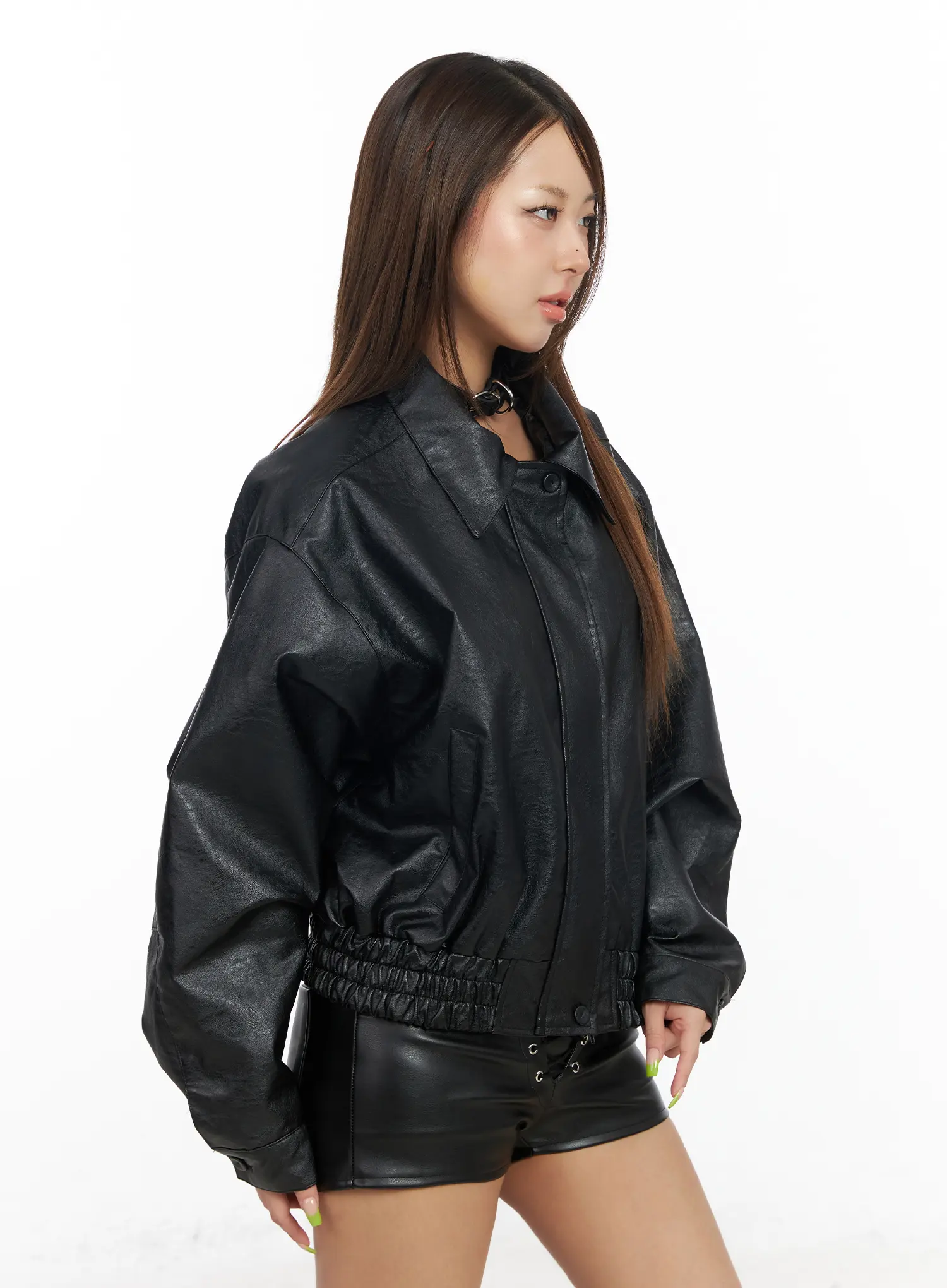 Eco Leather Bomber Jacket CF511 - Image 10