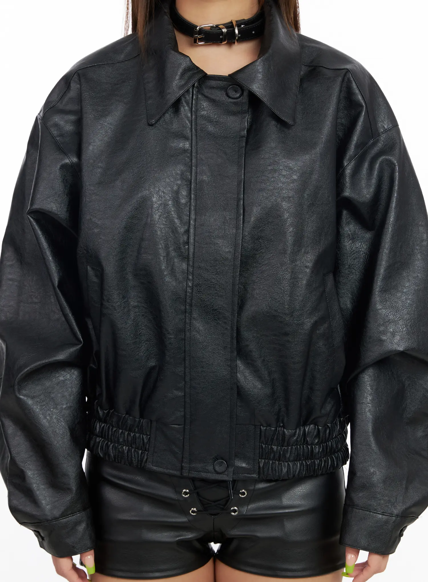 Eco Leather Bomber Jacket CF511 - Image 6
