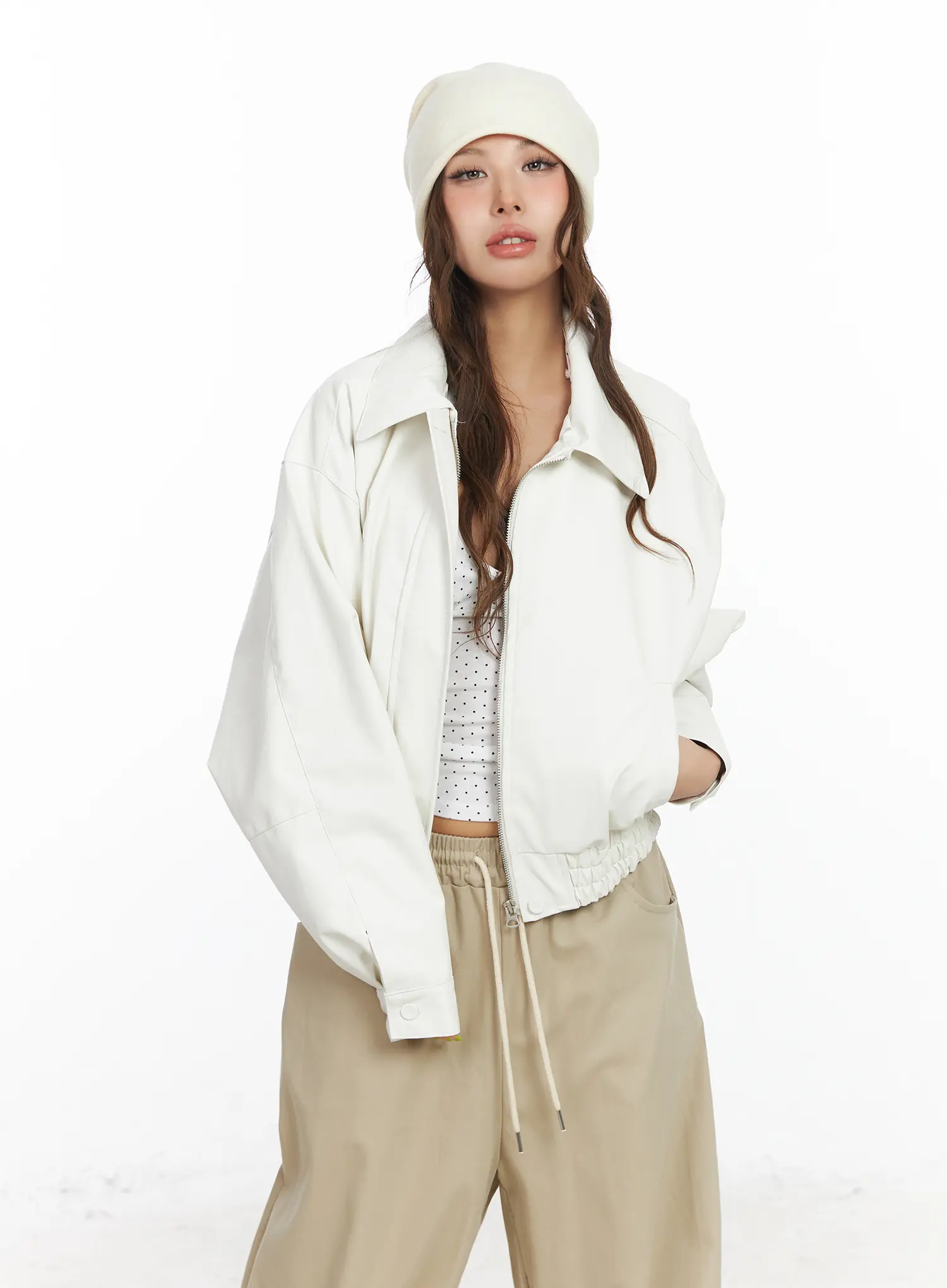Eco Leather Bomber Jacket CF511 - Image 8