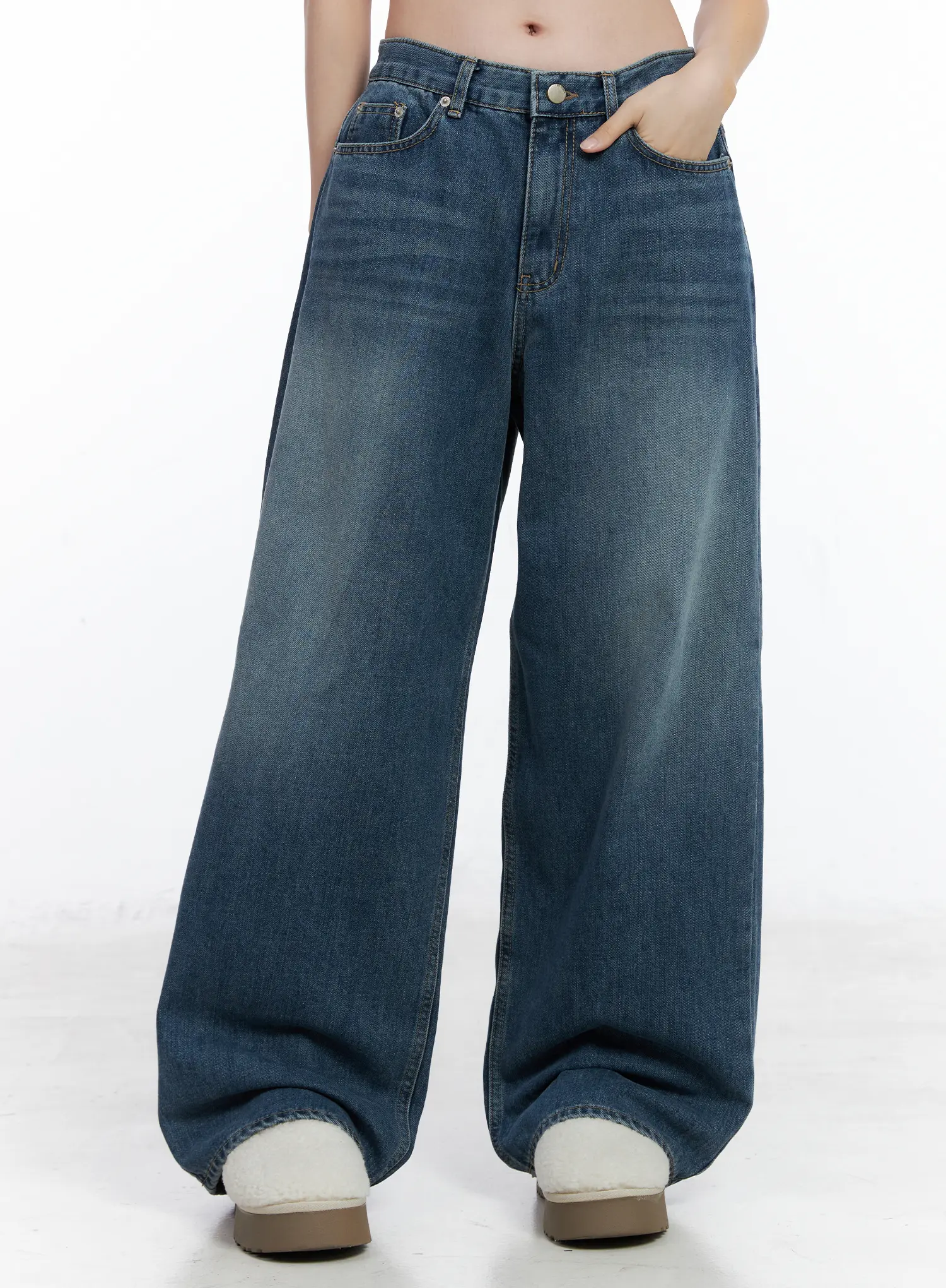 Elaine Casual Wide Leg Jeans CN519