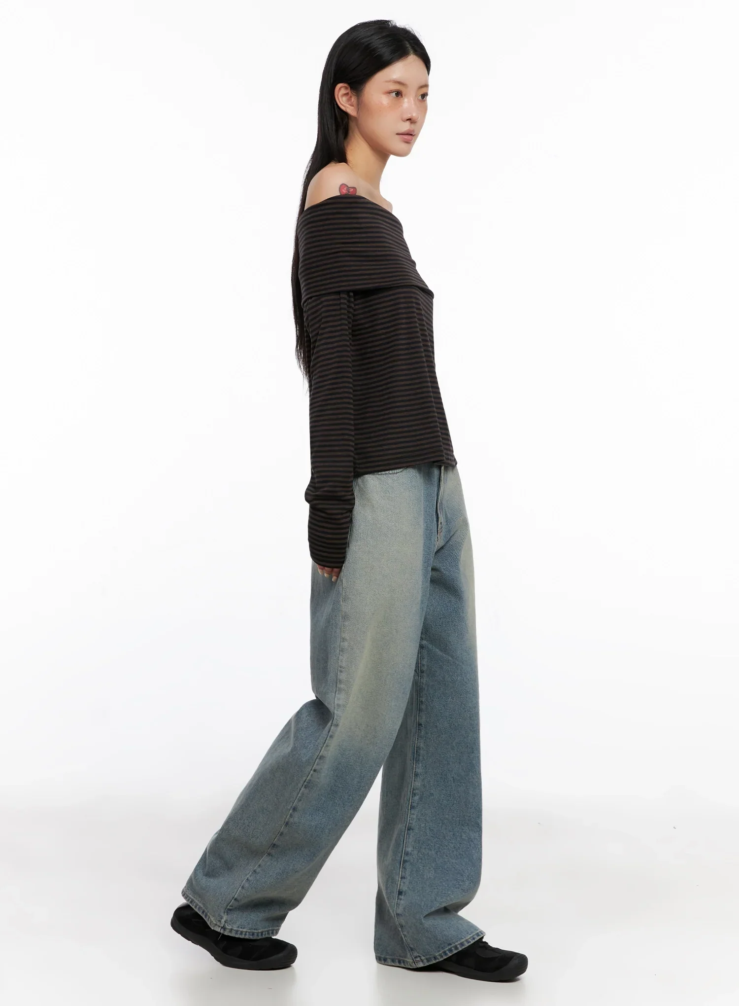 Elani Light Washed Wide Leg Jeans IS508 - Image 8
