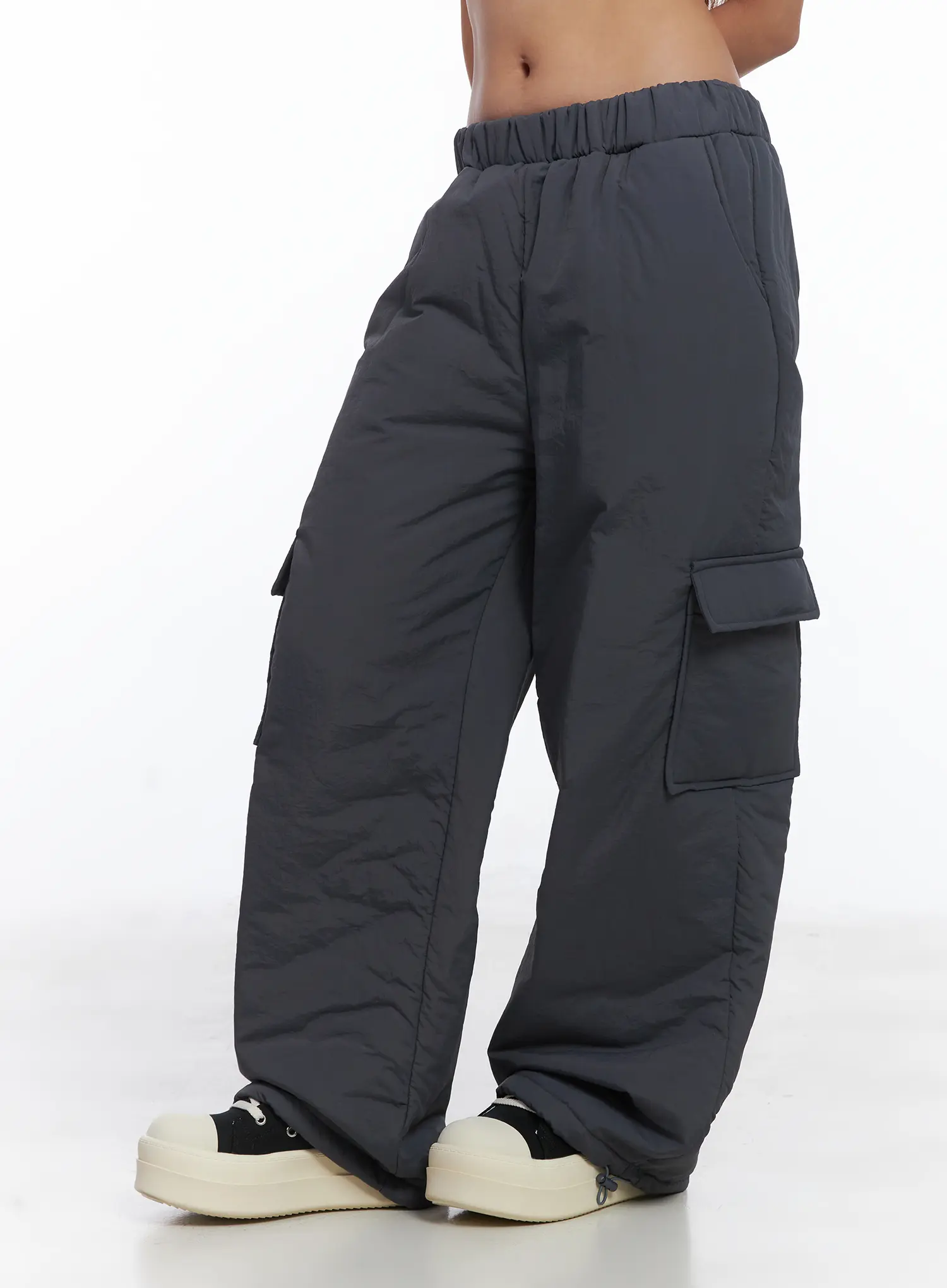 Elastic Waist Wide Cargo Trousers CJ512 - Image 3