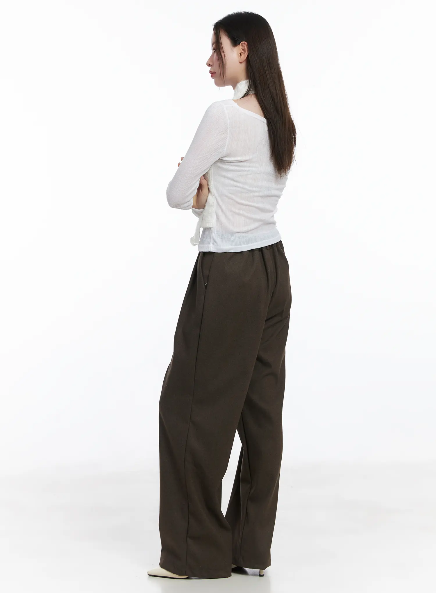 Elastic Waistband Wide-Leg Trousers CJ506 - Image 6
