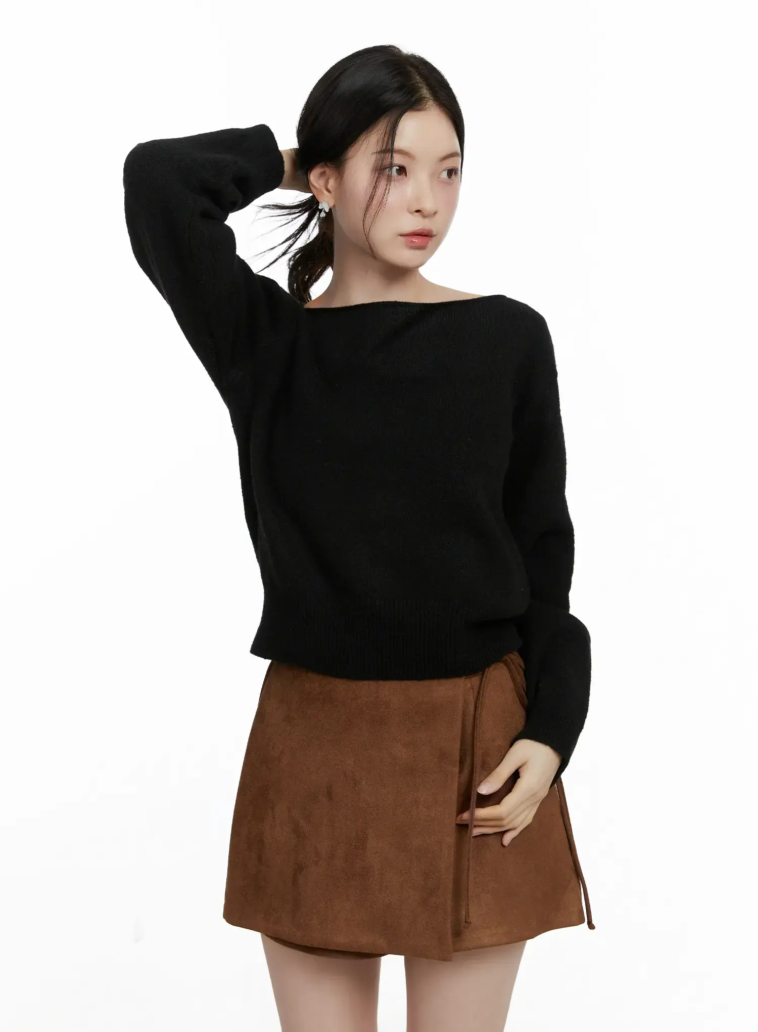 Elegant Boat Neck Knit Sweater F502 - Image 2