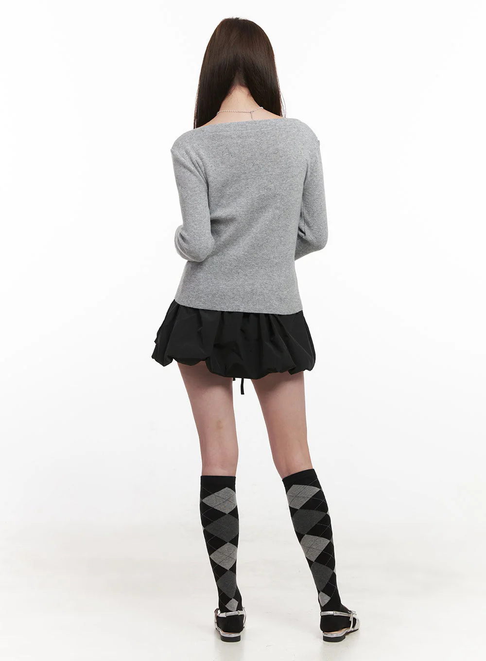 Elegant Boat-Neck Knit Sweater IJ530 - Image 10