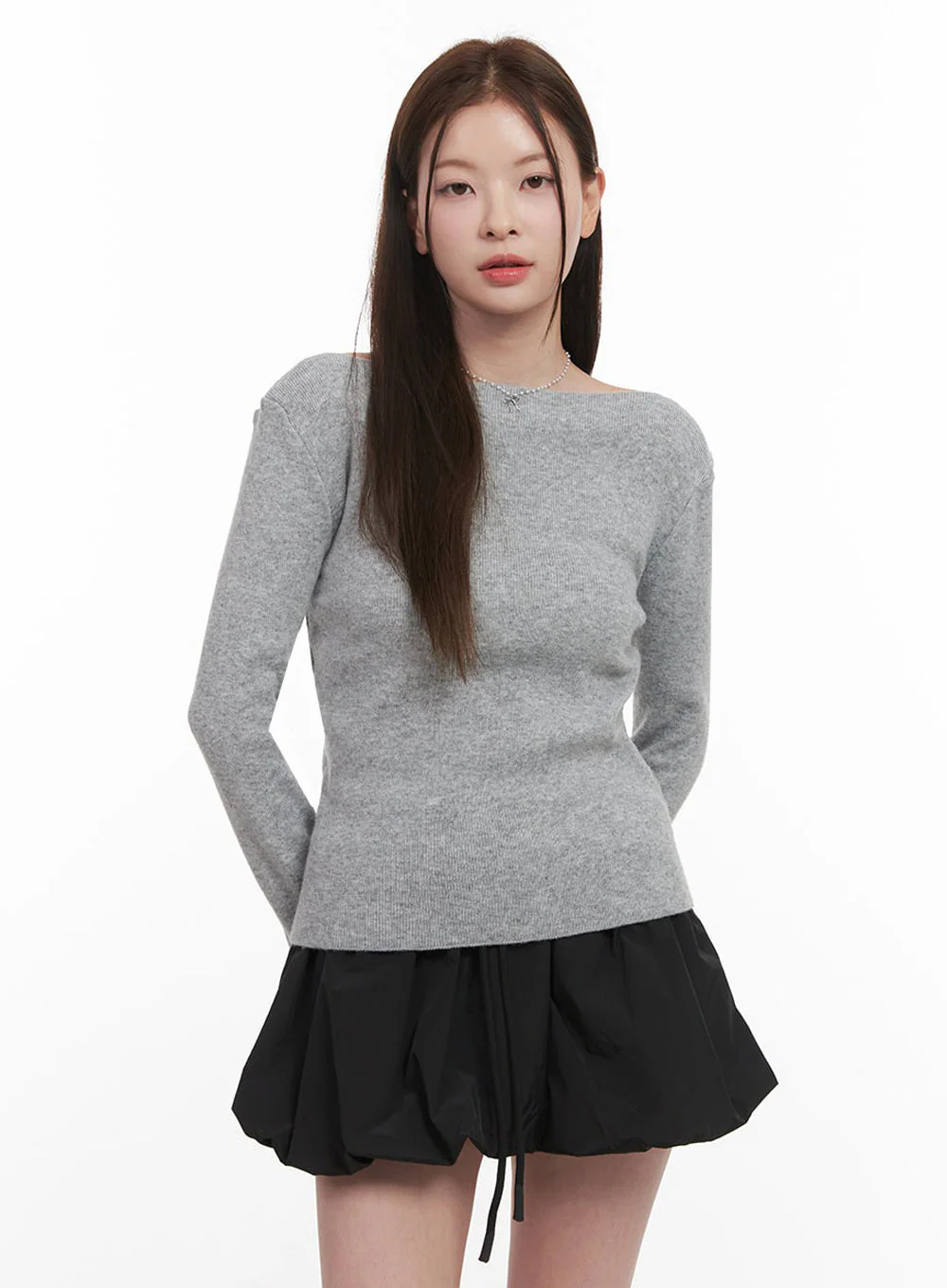 Elegant Boat-Neck Knit Sweater IJ530 - Image 11