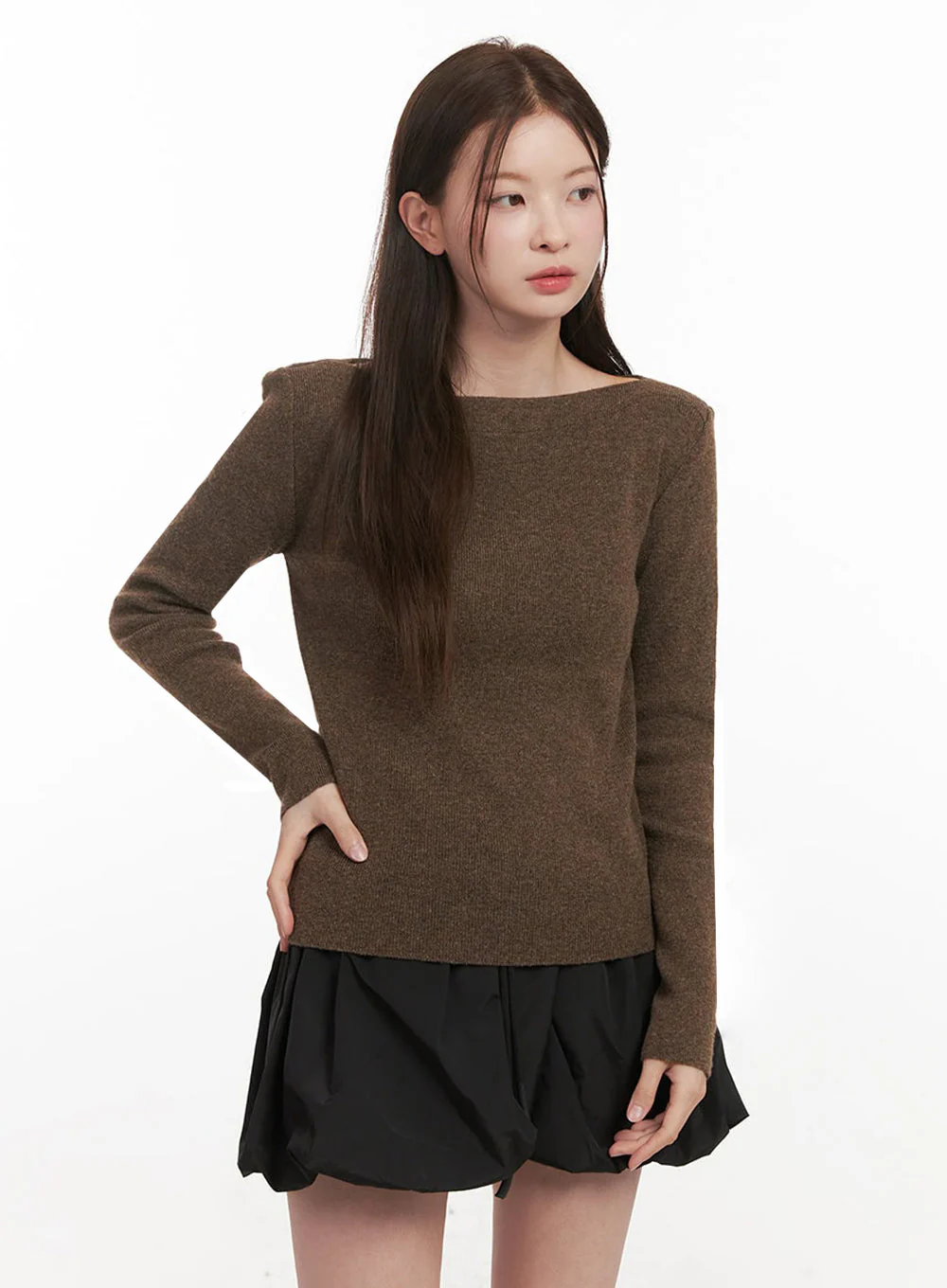 Elegant Boat-Neck Knit Sweater IJ530 - Image 12