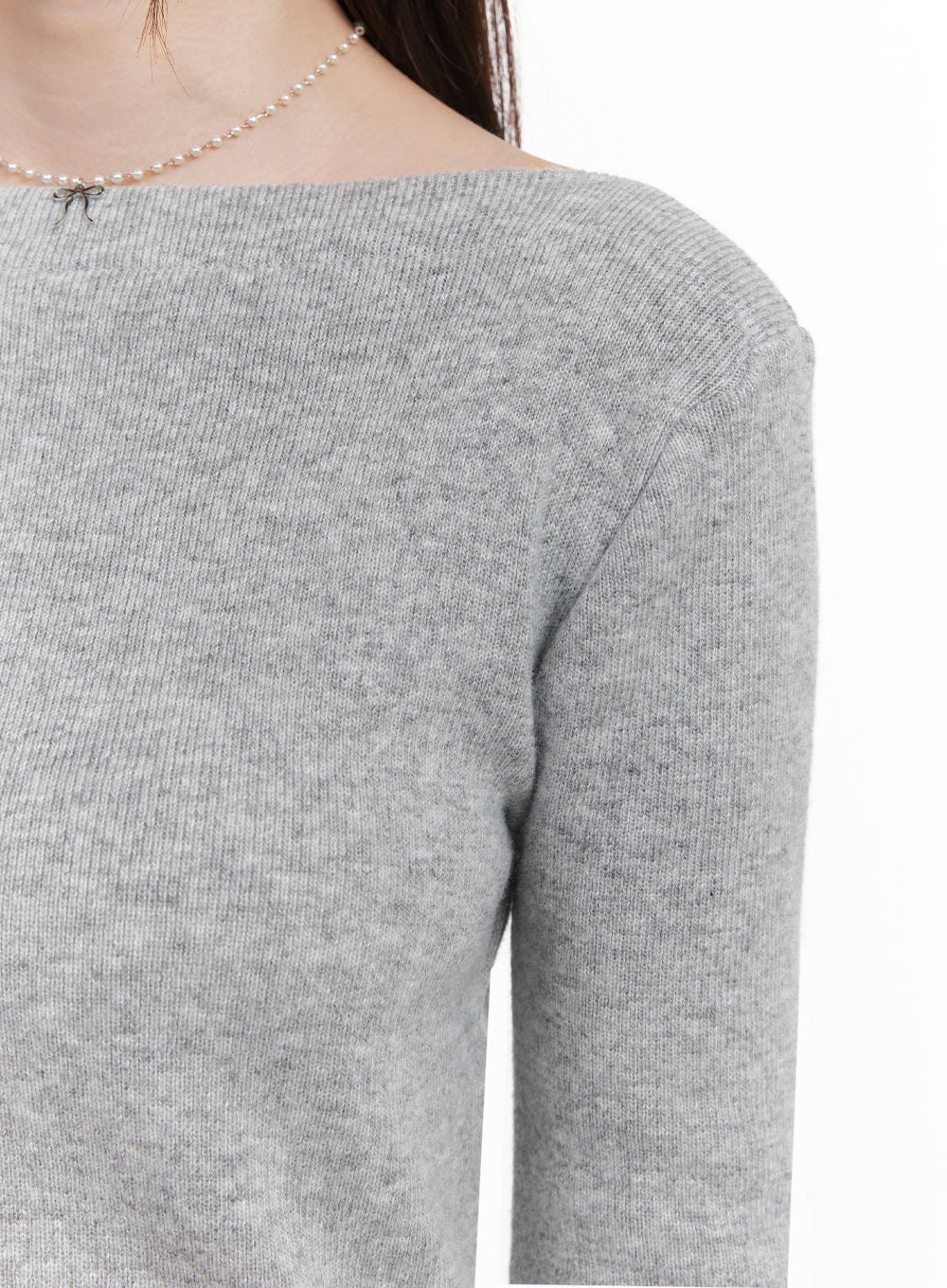Elegant Boat-Neck Knit Sweater IJ530 - Image 3
