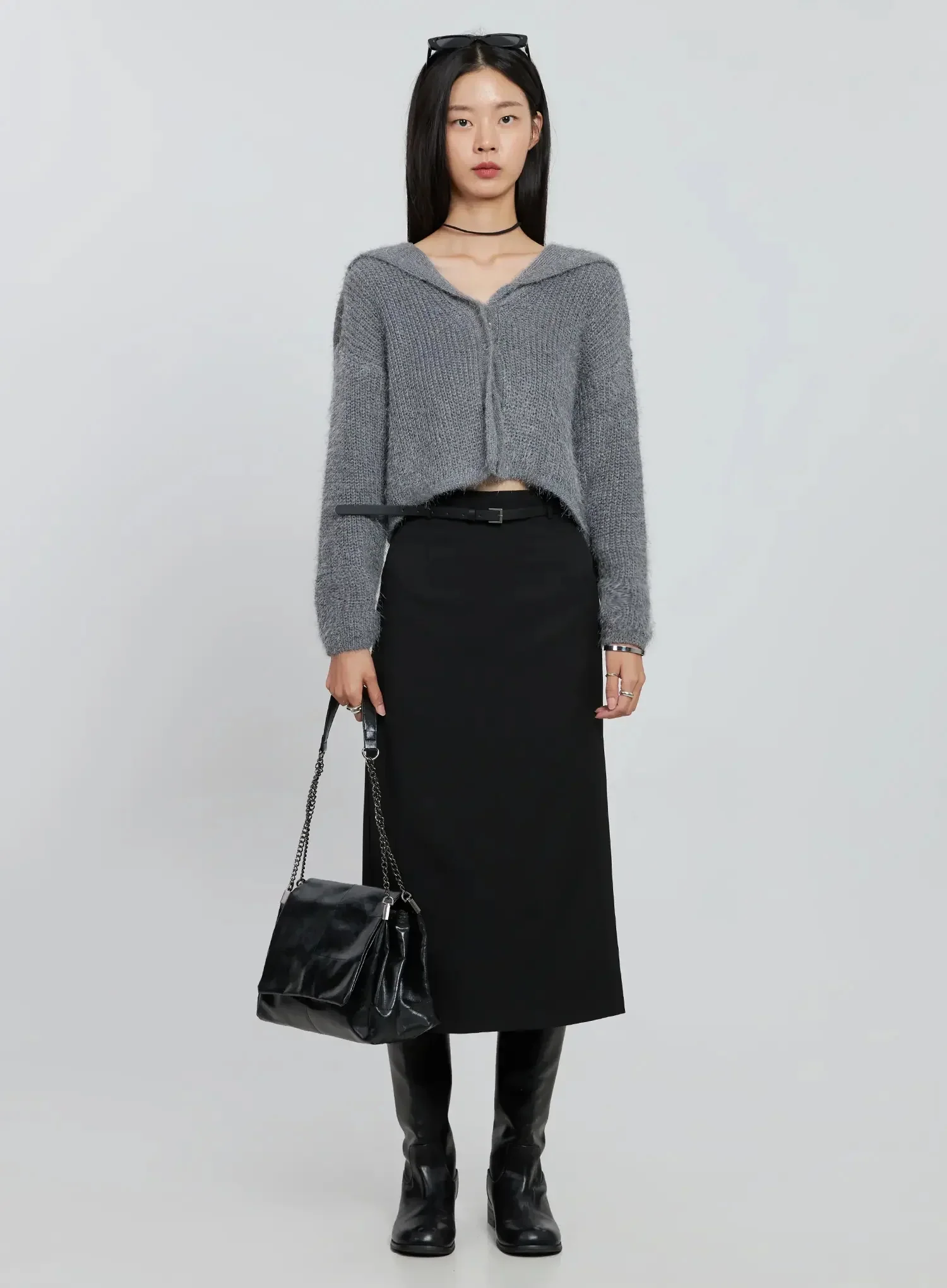 Elegant Midi Belted Skirt IO530 - Image 15