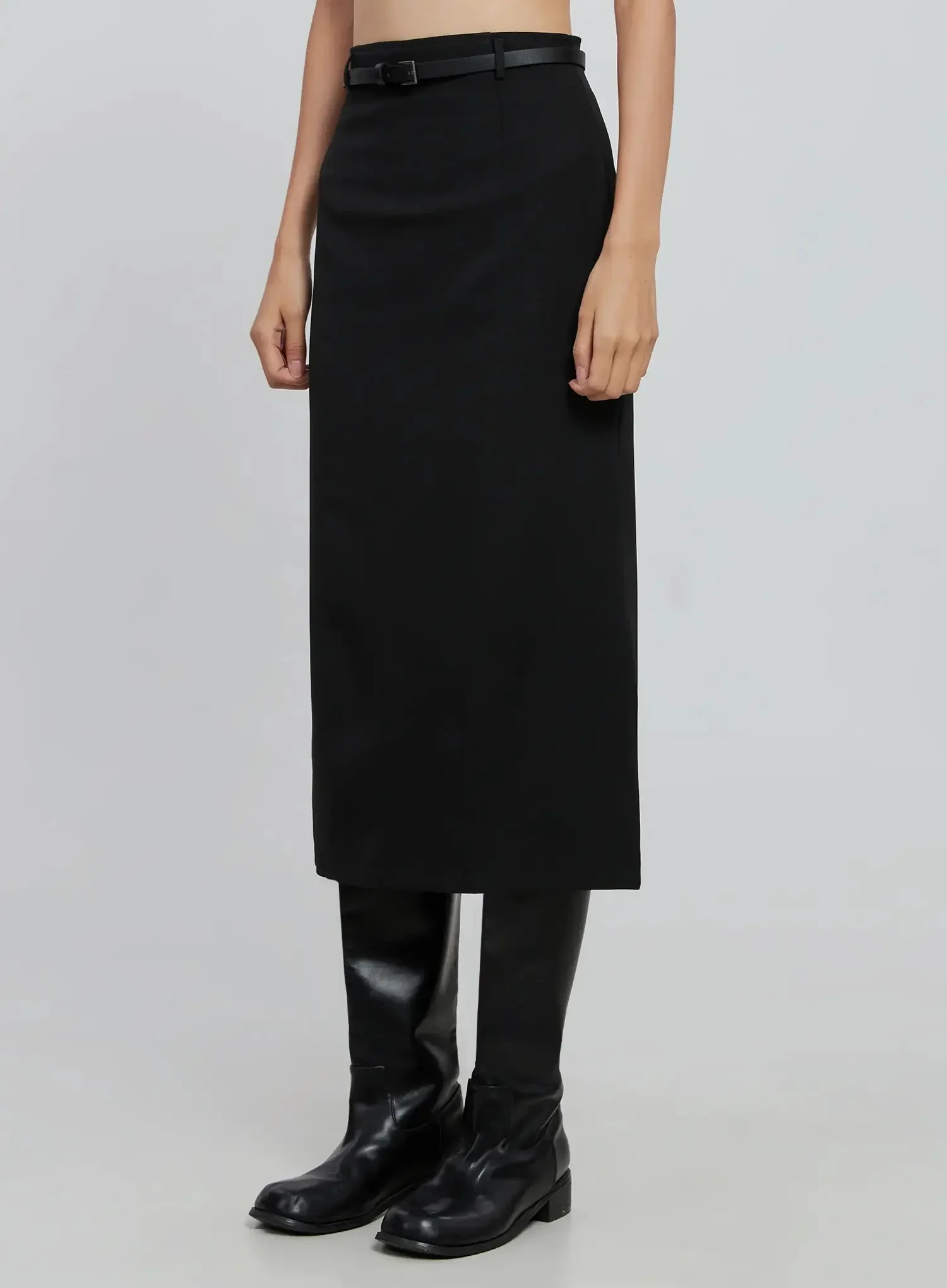 Elegant Midi Belted Skirt IO530 - Image 5