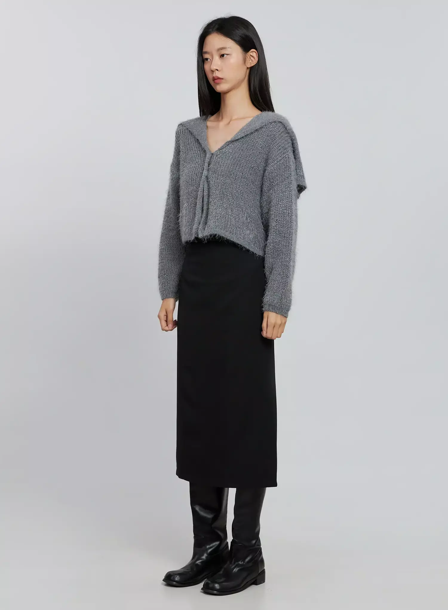 Elegant Midi Belted Skirt IO530 - Image 7
