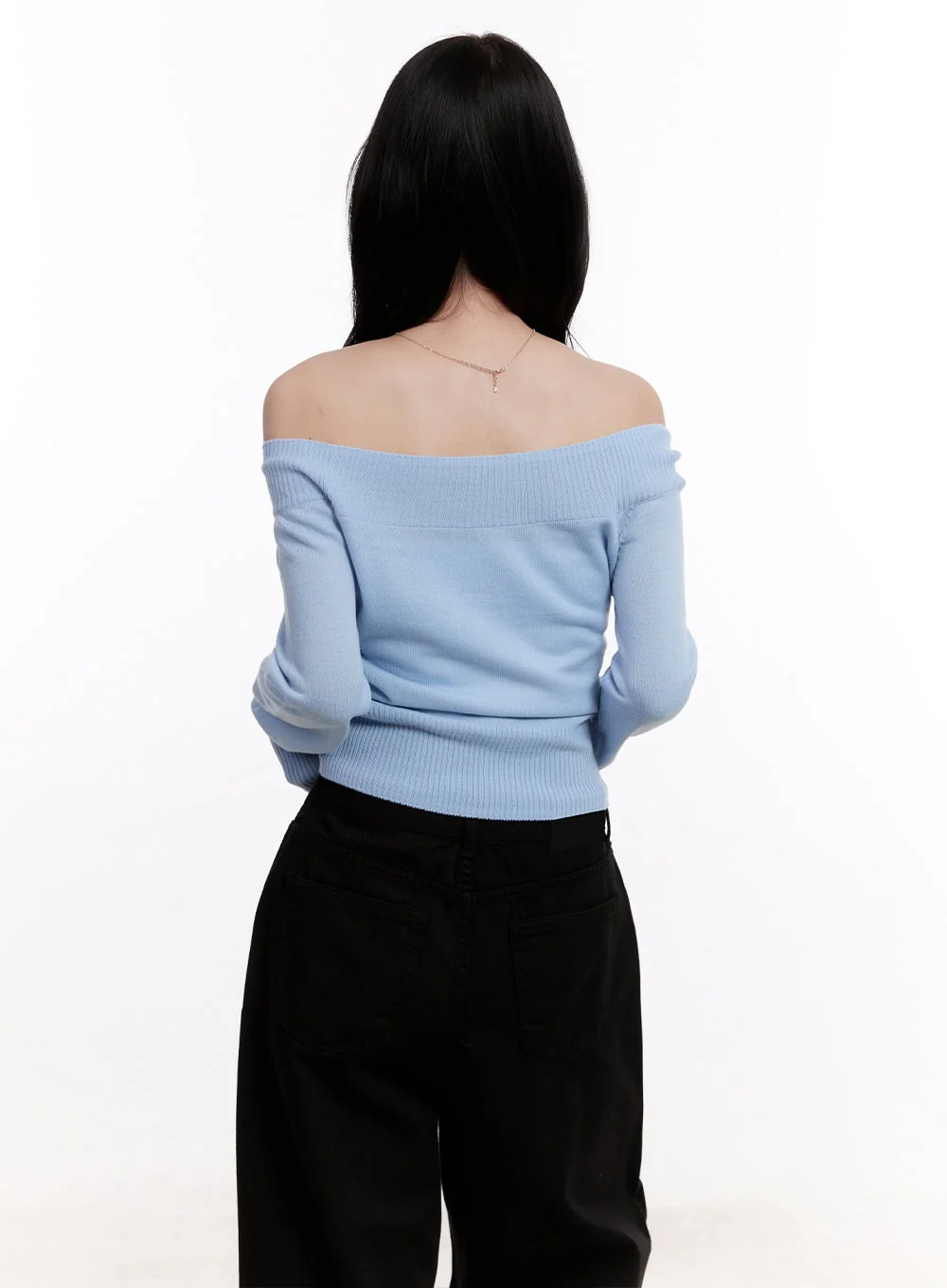 Elegant Off-Shoulder Crop Sweater CM527 - Image 6