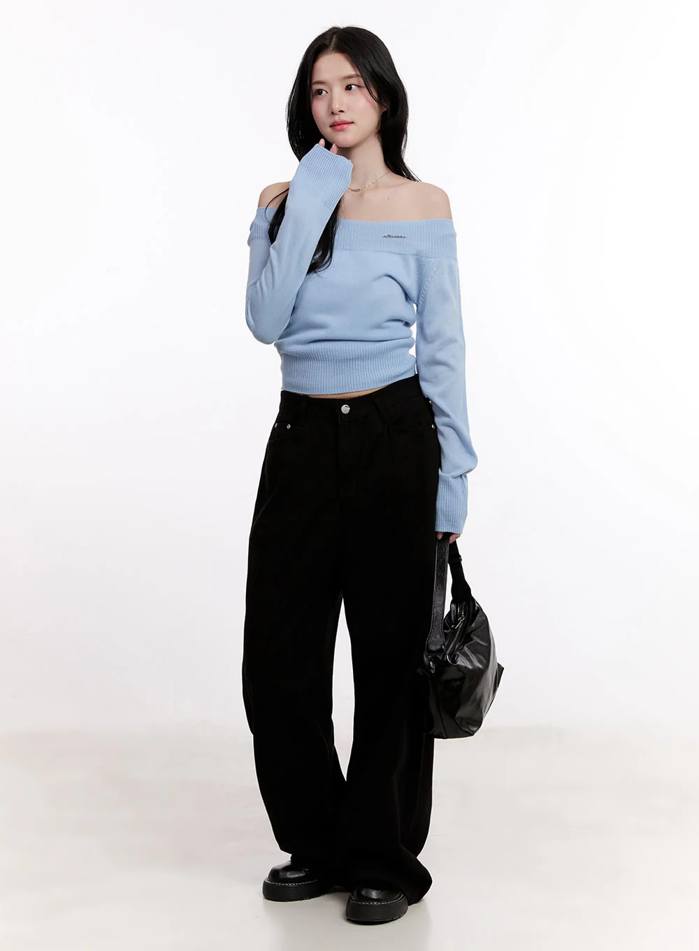 Elegant Off-Shoulder Crop Sweater CM527 - Image 8