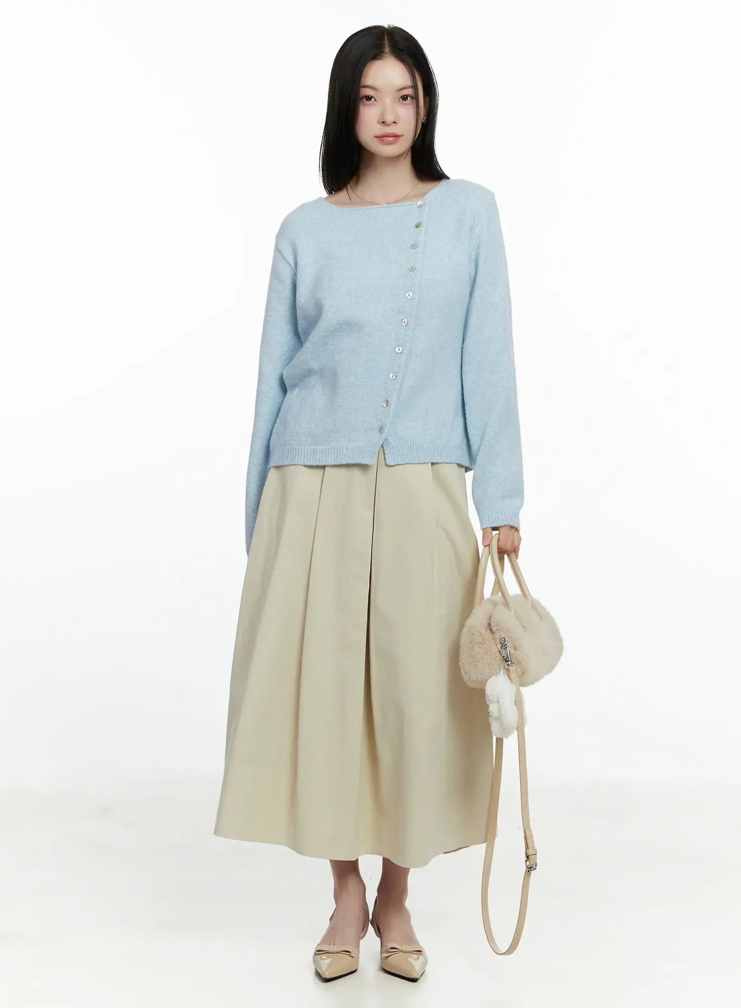 Elegant Pleated Flare Long Skirt F502 - Image 2