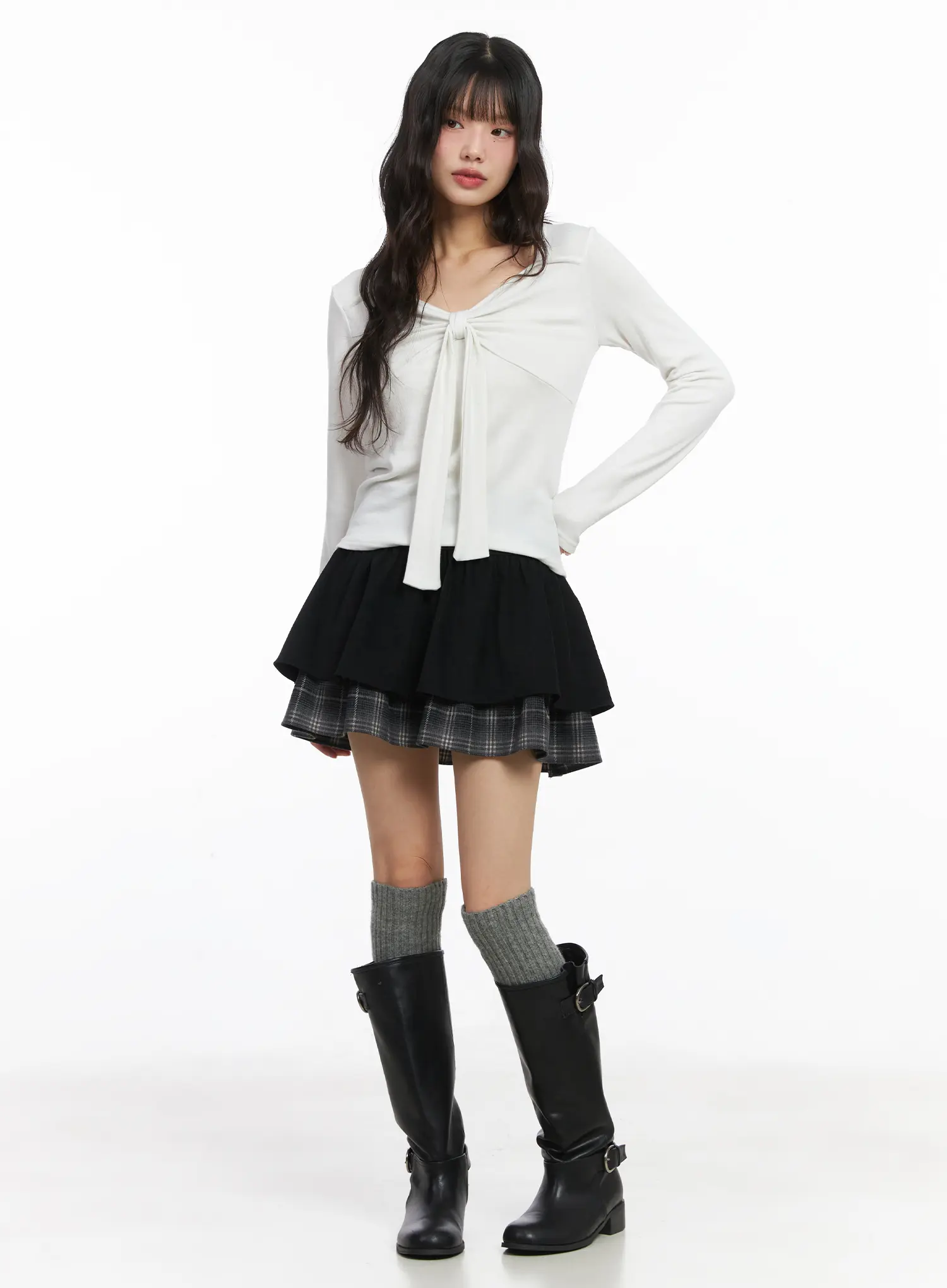 Elegant Ribbon Long Sleeve Blouse CD531 - Image 4