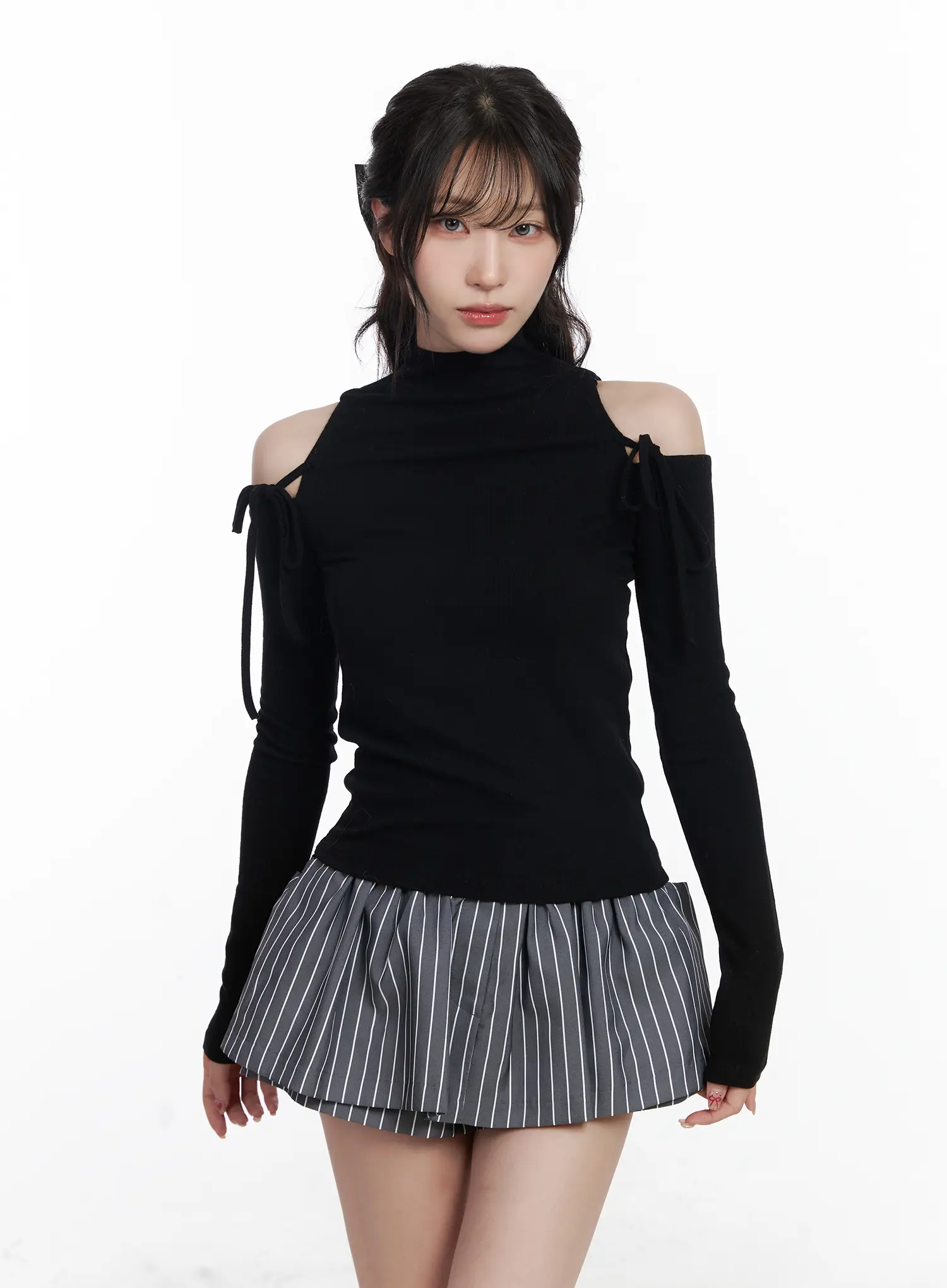 Elegant Shoulder Cutout Long Sleeve Top CJ526 - Image 9