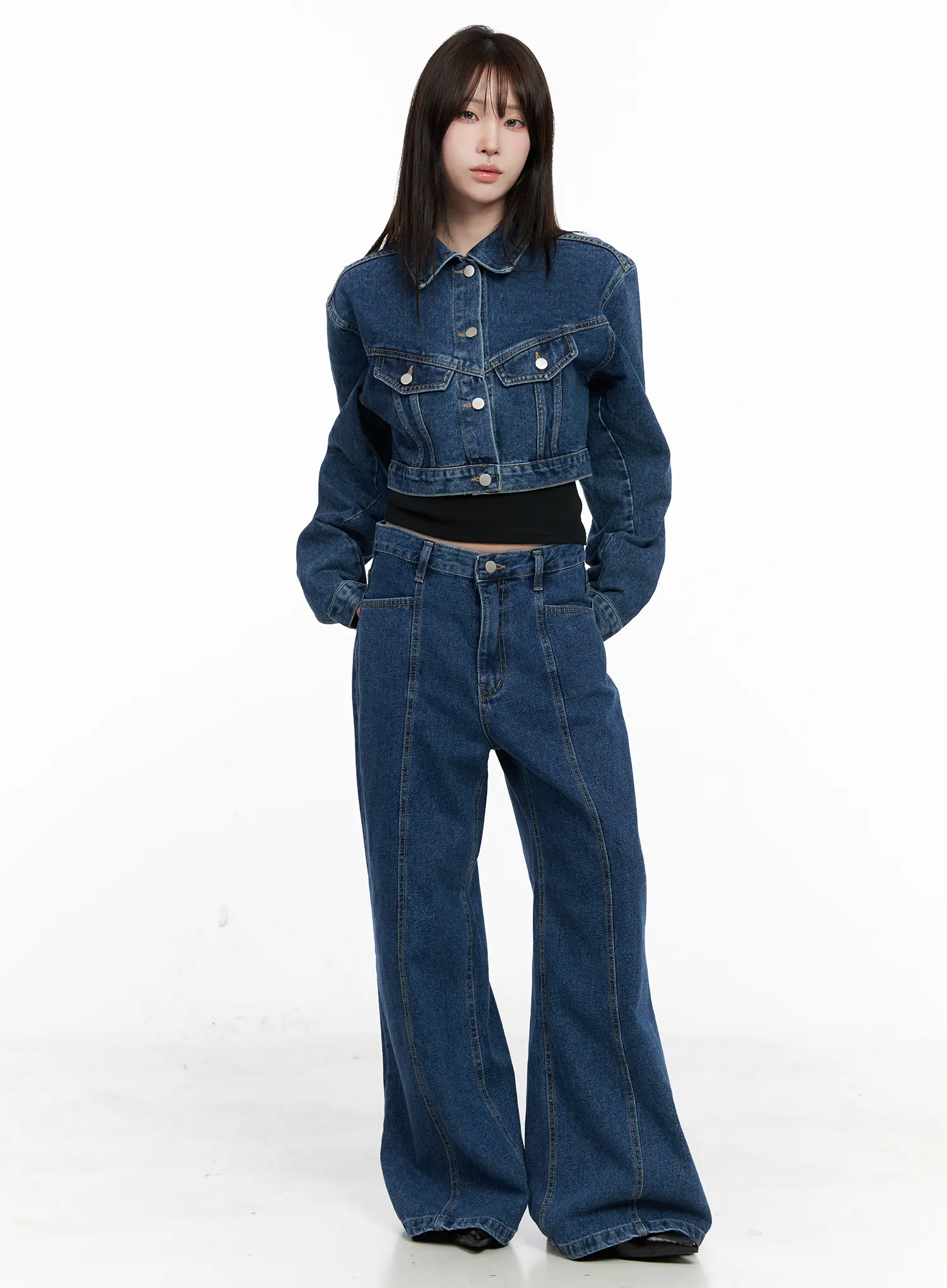 Eliza Seam Detail Relaxed Bootcut Jeans CO521 - Image 3