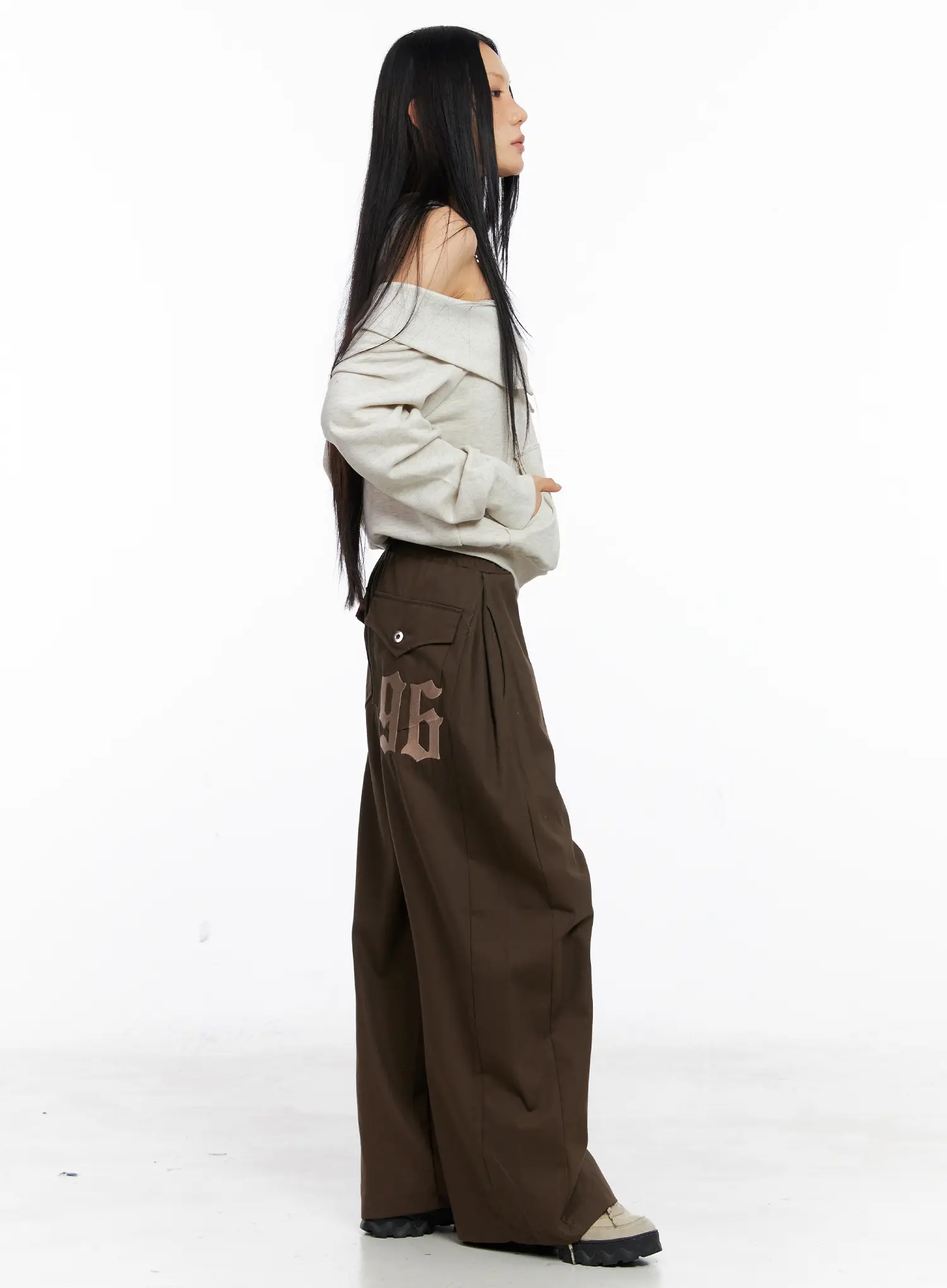Embroidered Back-Pocket Drawstring Trackpants CS509 - Image 3