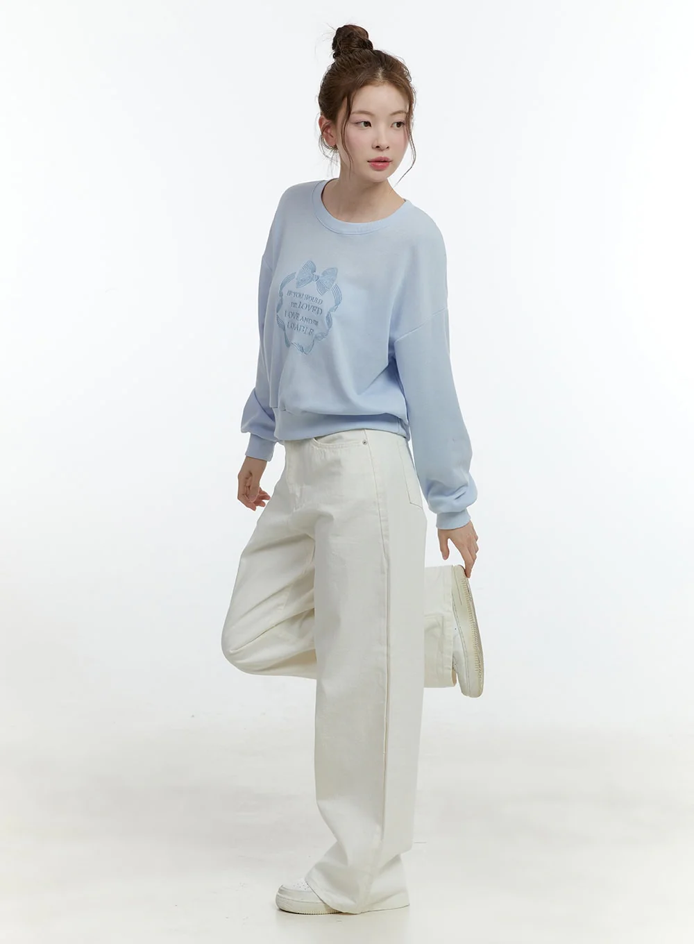 Embroidered Graphic Cropped Crewneck CF503 - Image 5