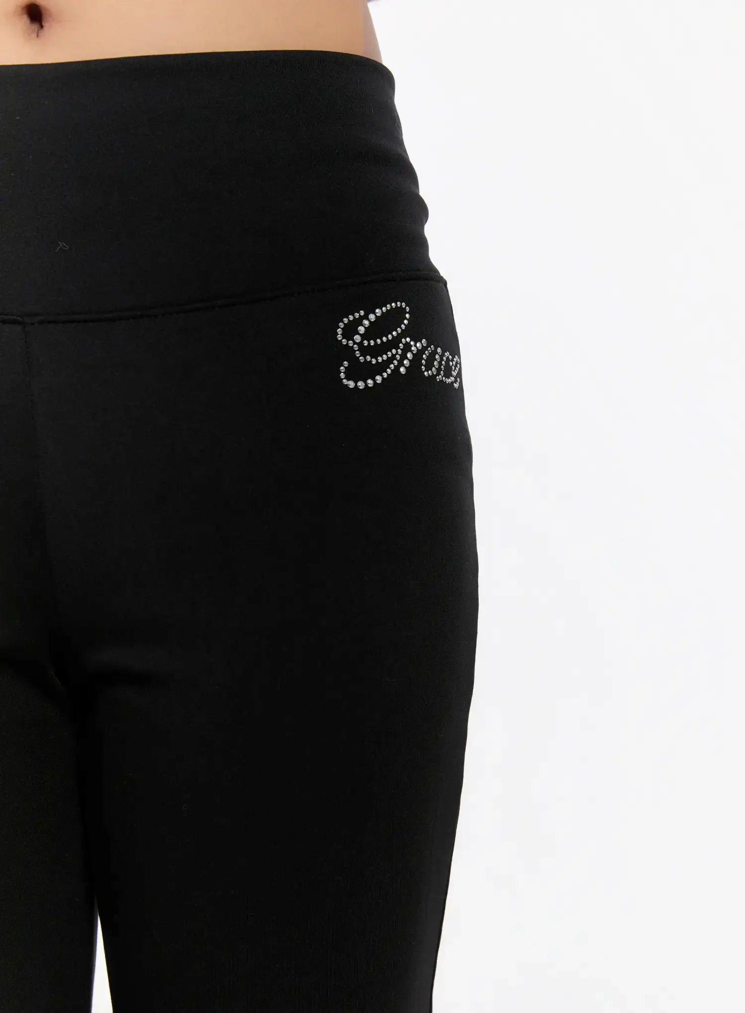 Embroidered Lettering Flare Sweatpants CN527 - Image 4