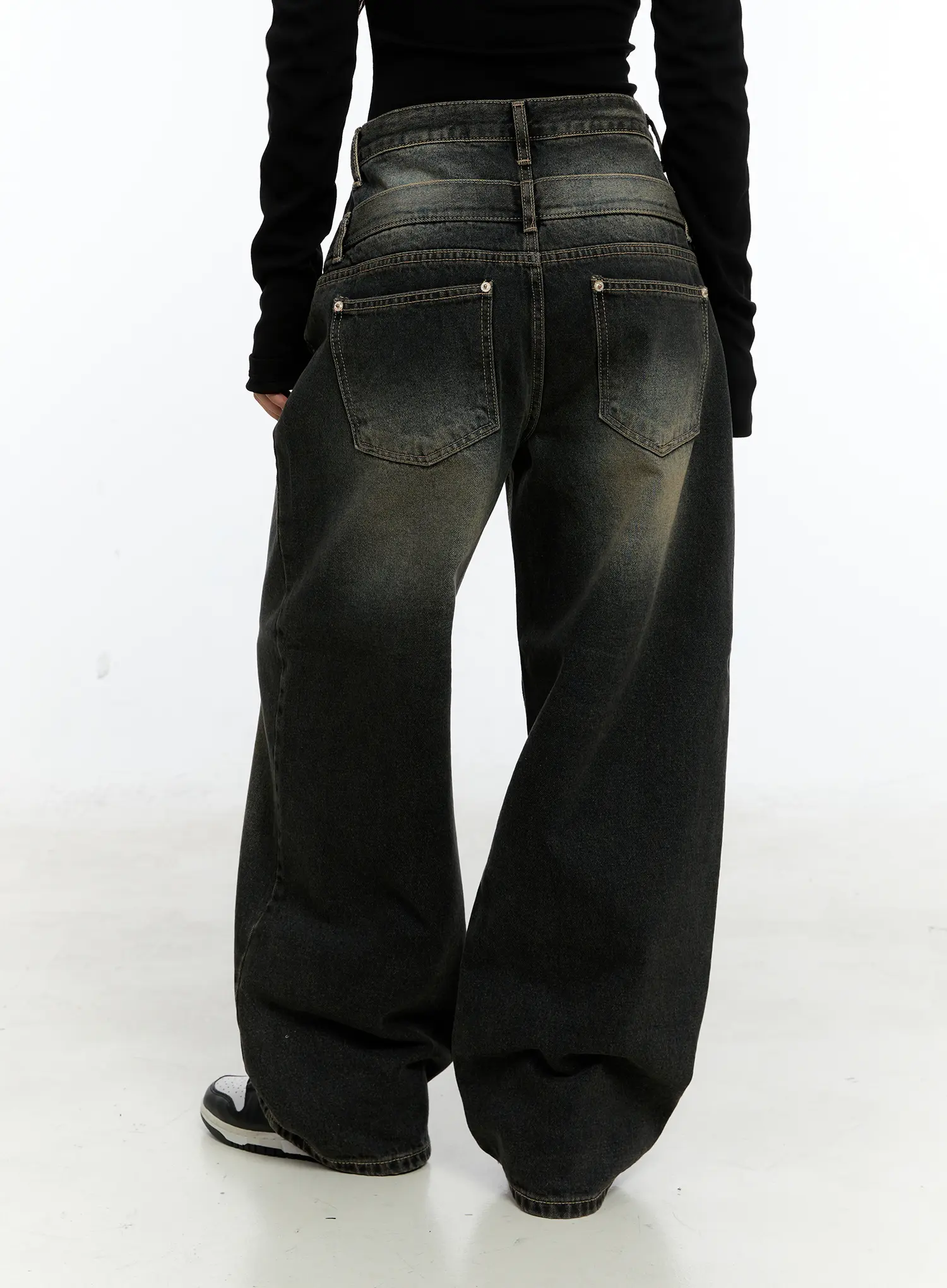 Emerie Washed Wide-Leg Baggy Jeans CS518 - Image 4
