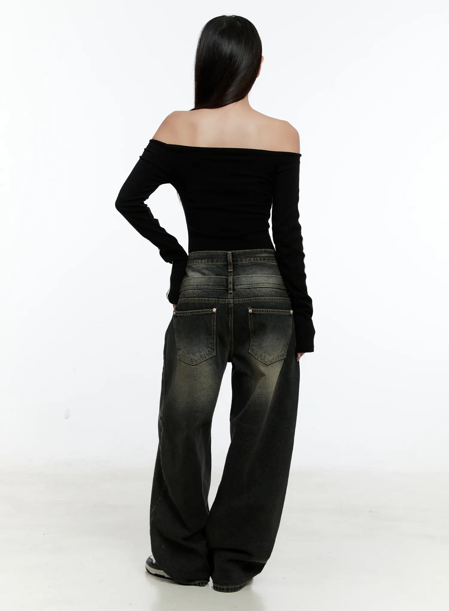 Emerie Washed Wide-Leg Baggy Jeans CS518 - Image 6