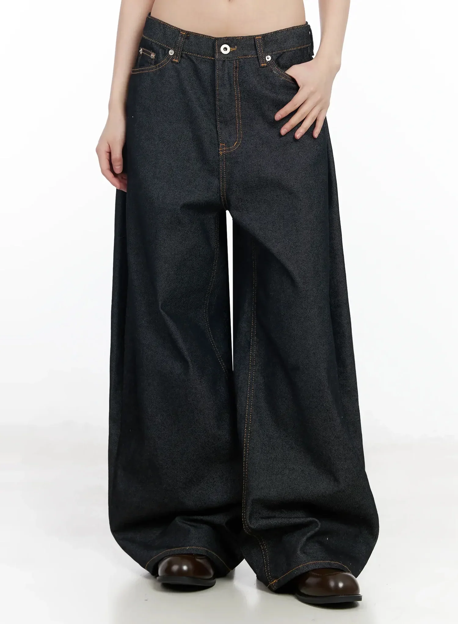 Emiko Wide Leg Buckle Jeans IM523 - Image 11