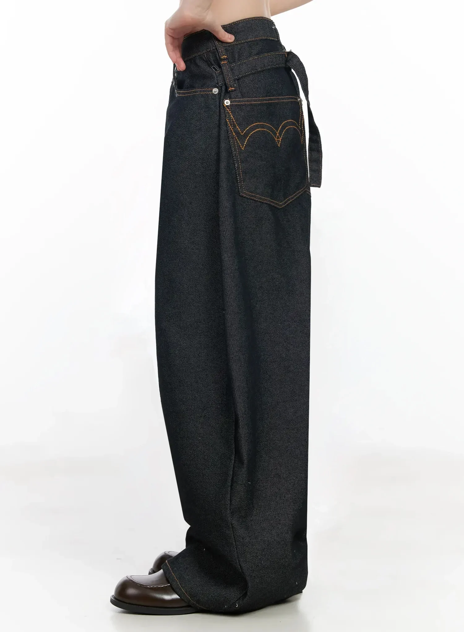 Emiko Wide Leg Buckle Jeans IM523 - Image 12